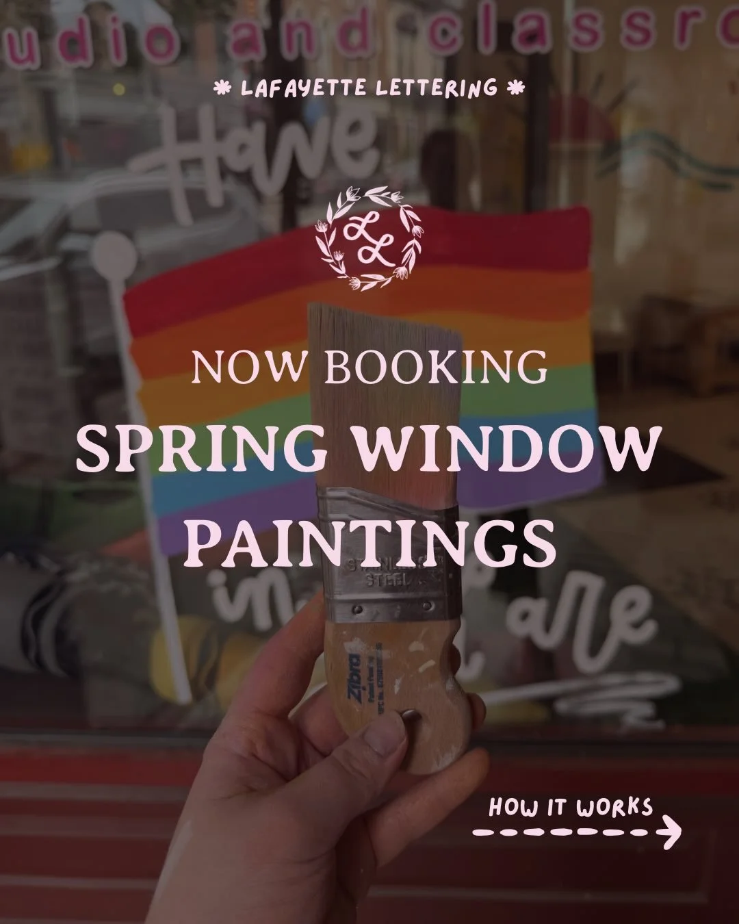 NOW BOOKING: Spring Window Paintings!!! 🌷🎨

It&rsquo;s March. In Indiana. I had my windows open one day and then it was snowing the next. You know what that means&hellip;&hellip; Spring is upon us. 

The next few months are very busy for me, so if 