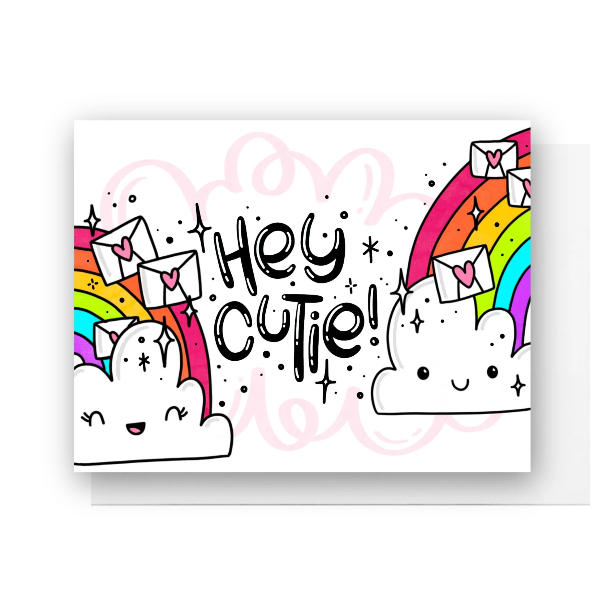 Hey Cutie Rainbow Card