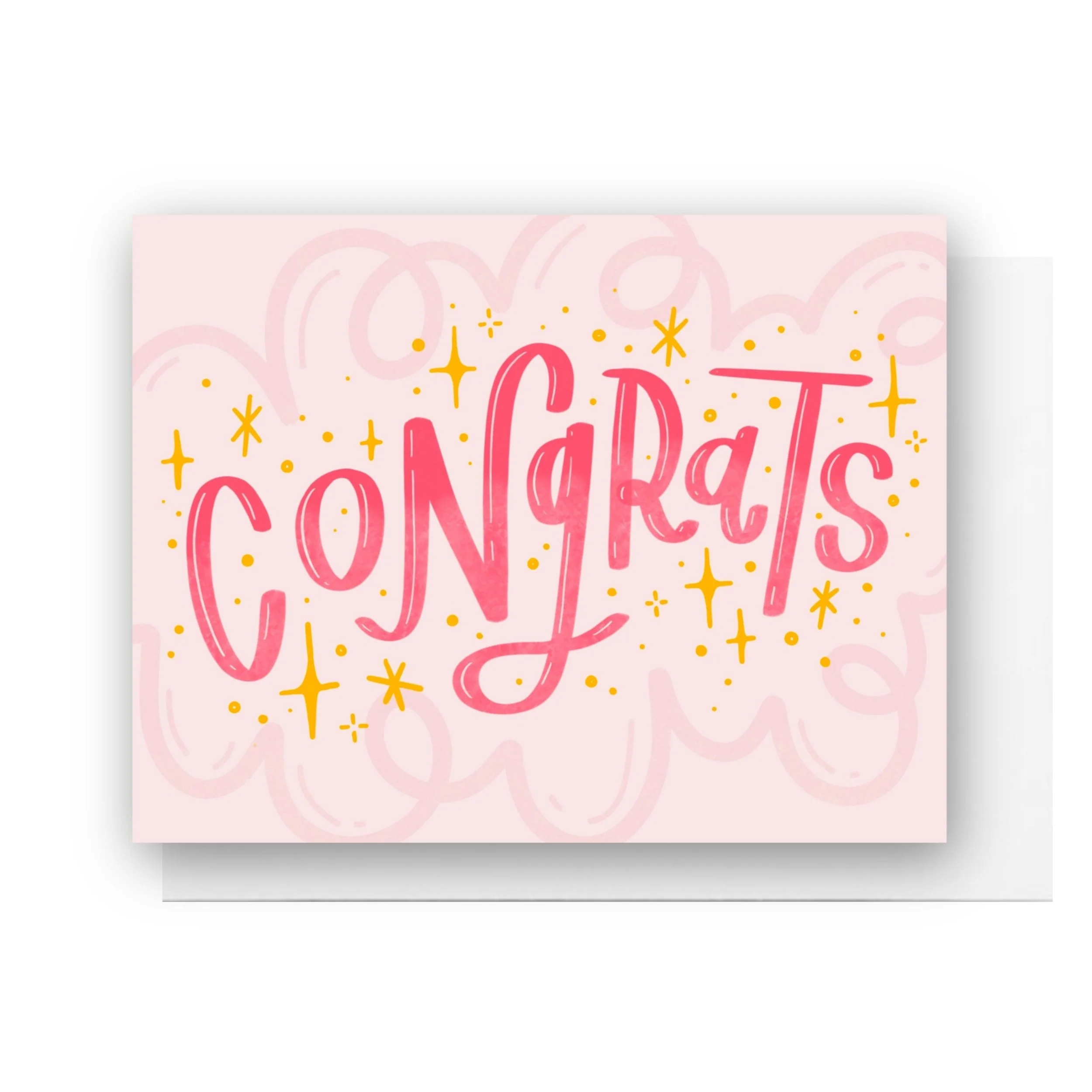Congrats Pink Sparkle Card
