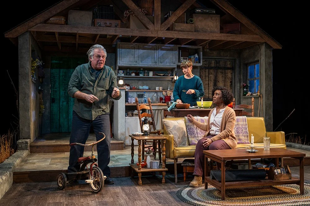 Robin telling an animated story to Hazel and Rose