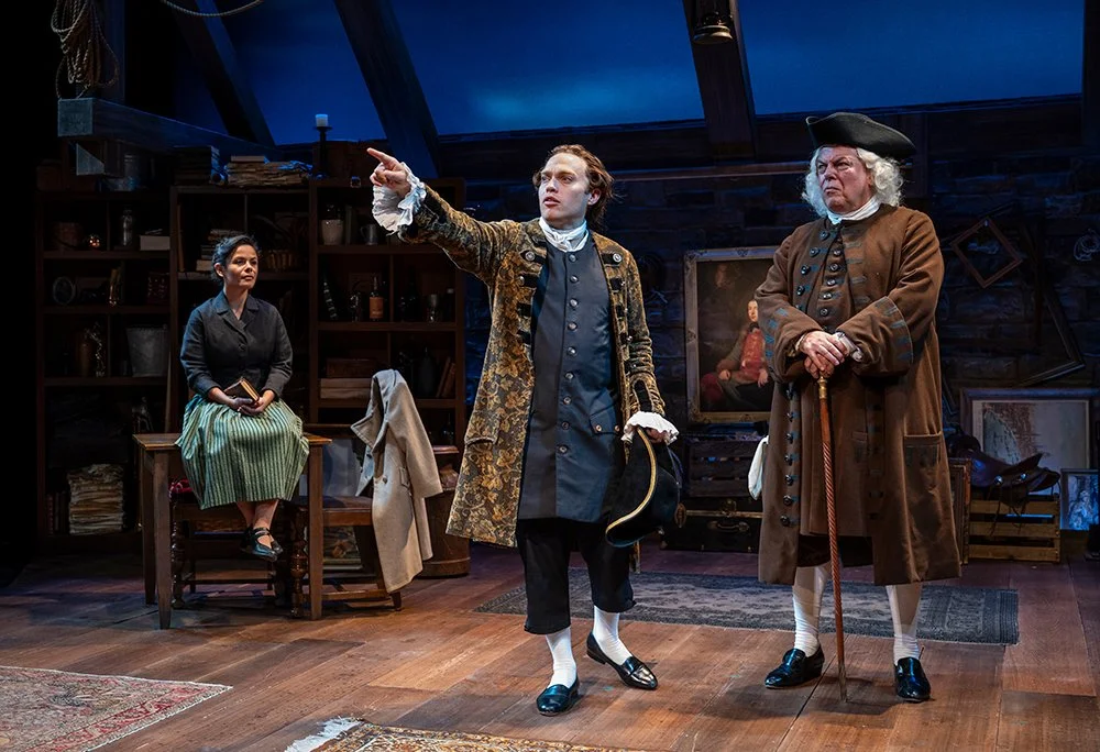 BOSWELL at Next Act Theatre, 2025 Madeline Calais-King, Josh Krause, Brian Mani Photo by Michael Brosilow