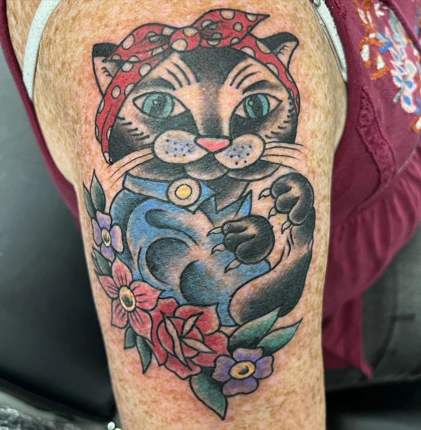 japanese style cat tattoo