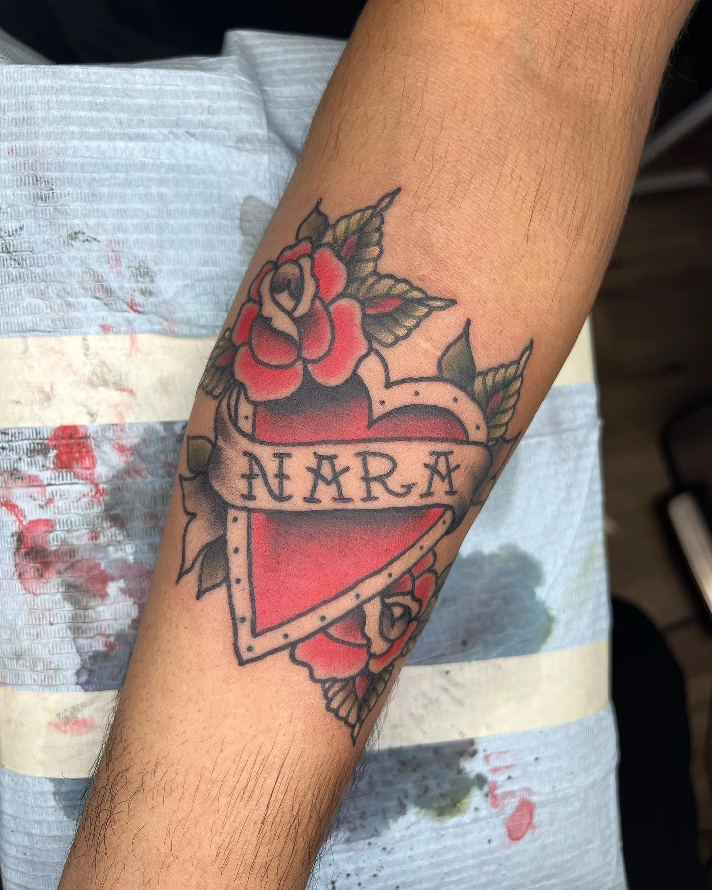 heart name tattoo