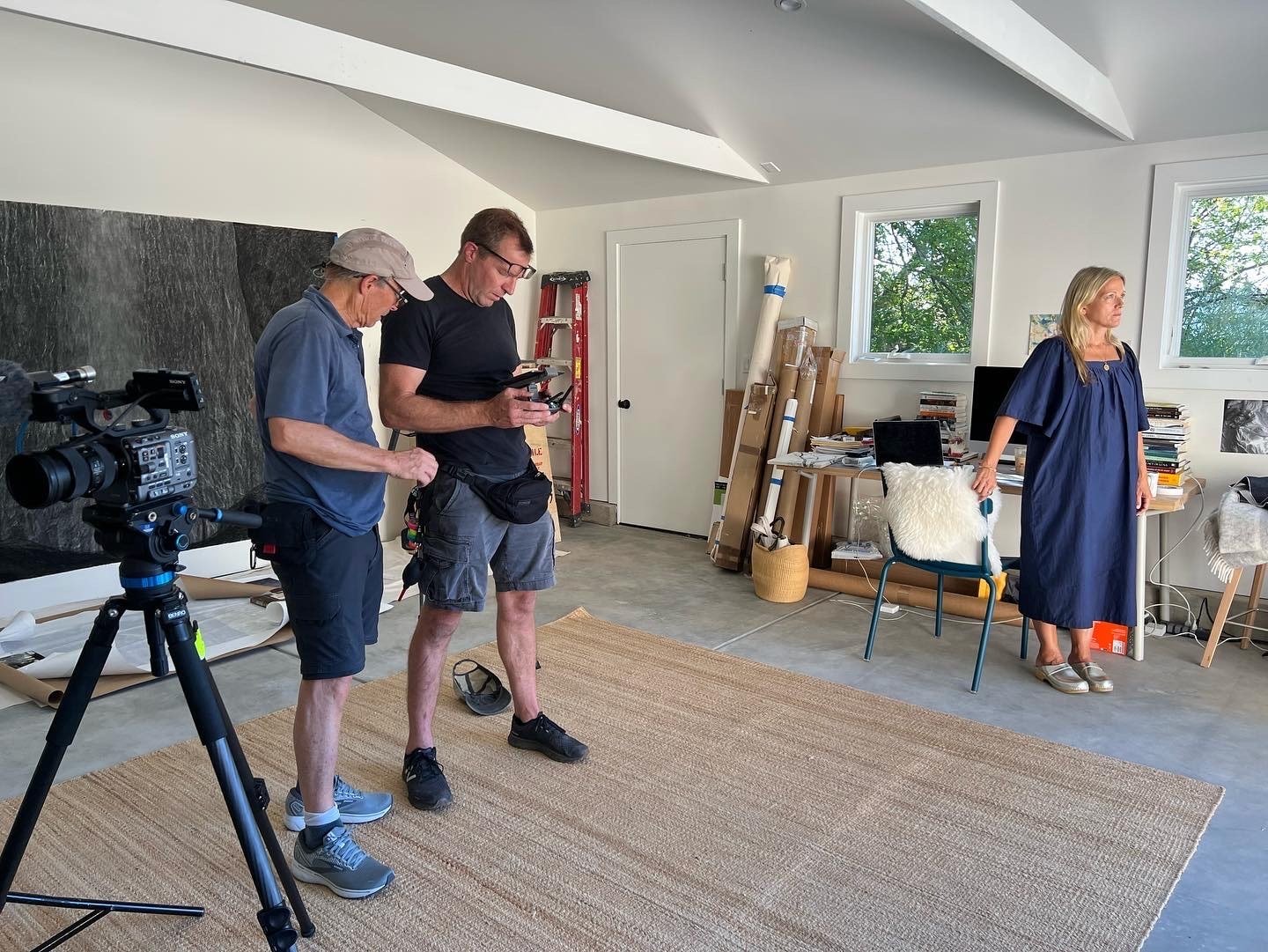 Filming in Sarah's studio with Richard Neill and Stephen Winterroth -min.jpeg