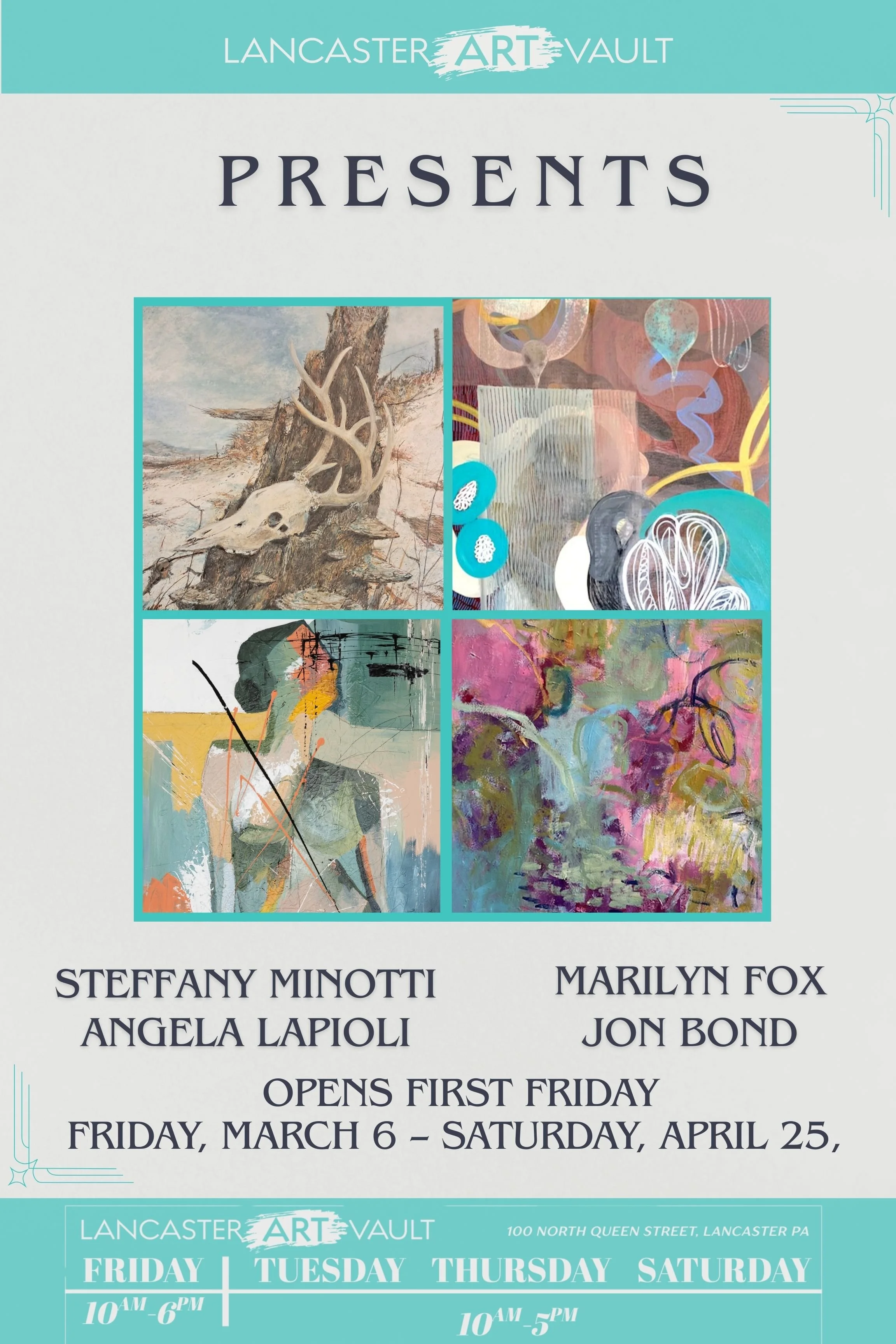 Showing In The U-Gallery: Angela Lapioli, Jon Bond, Steffany Minotti