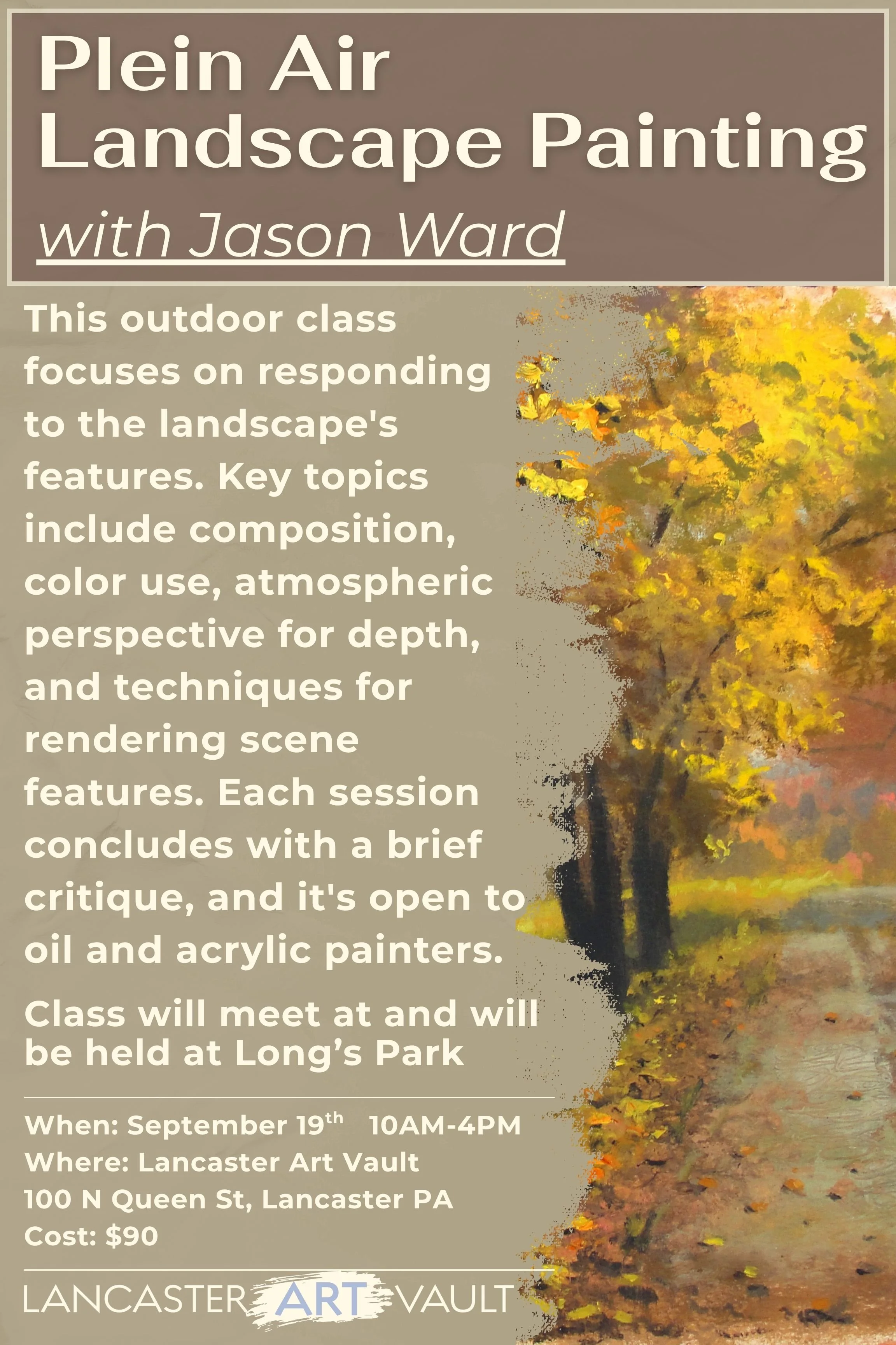 Plein Air Landscape Workshop with PCAD Professor Jason Ward