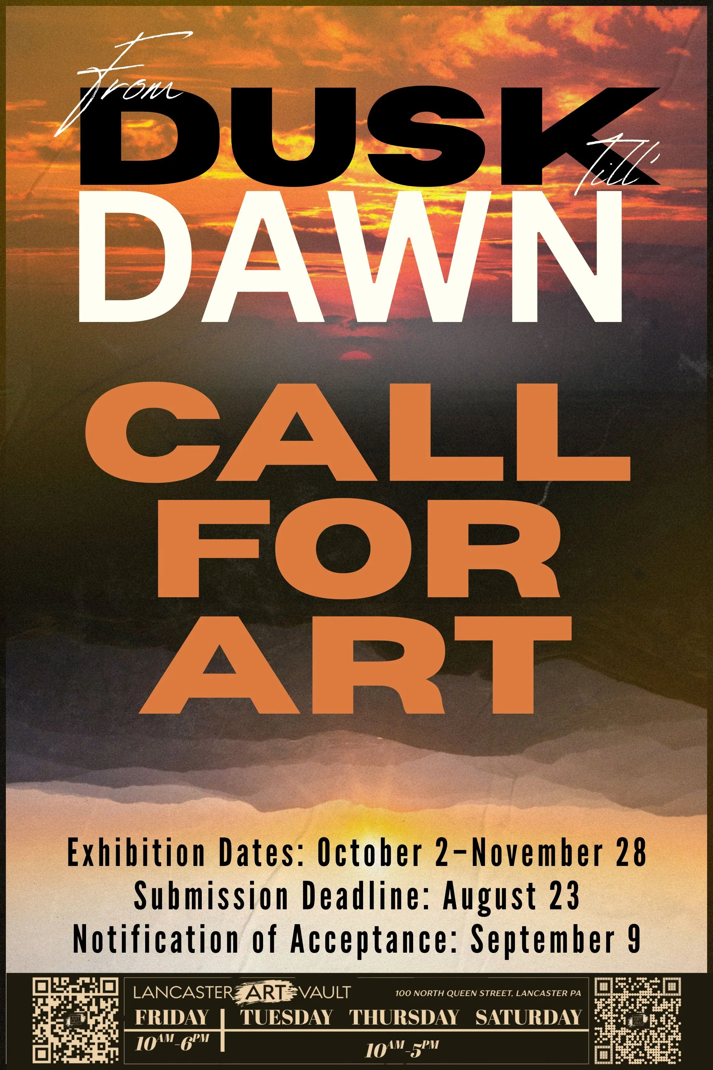 CALL FOR ART:  “DUSK TO DAWN” 