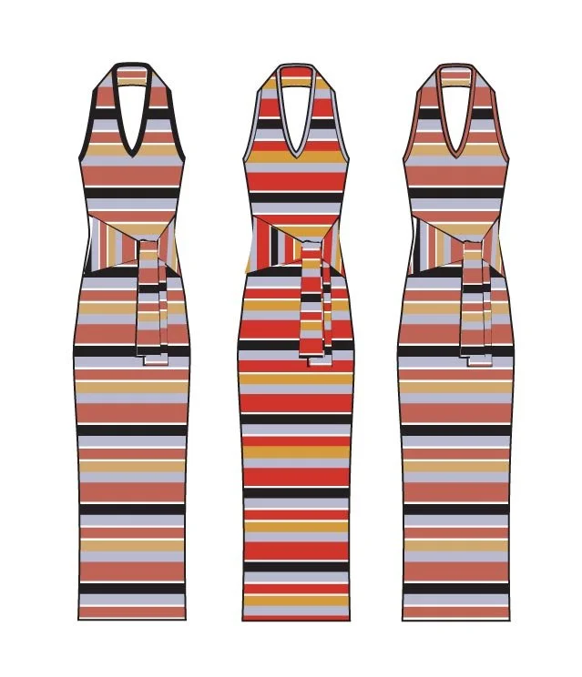 STRIPE-HALTER-DRES