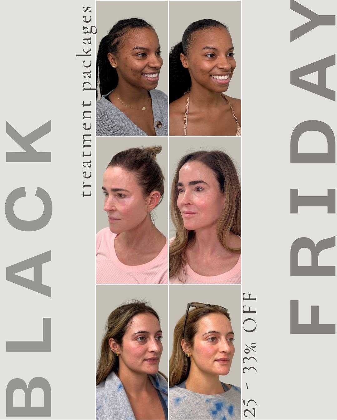 The kind of results worth running a Black Friday sale for. Go to the &ldquo;Book Now&rdquo; link for the best prices on our most popular treatment packages✨