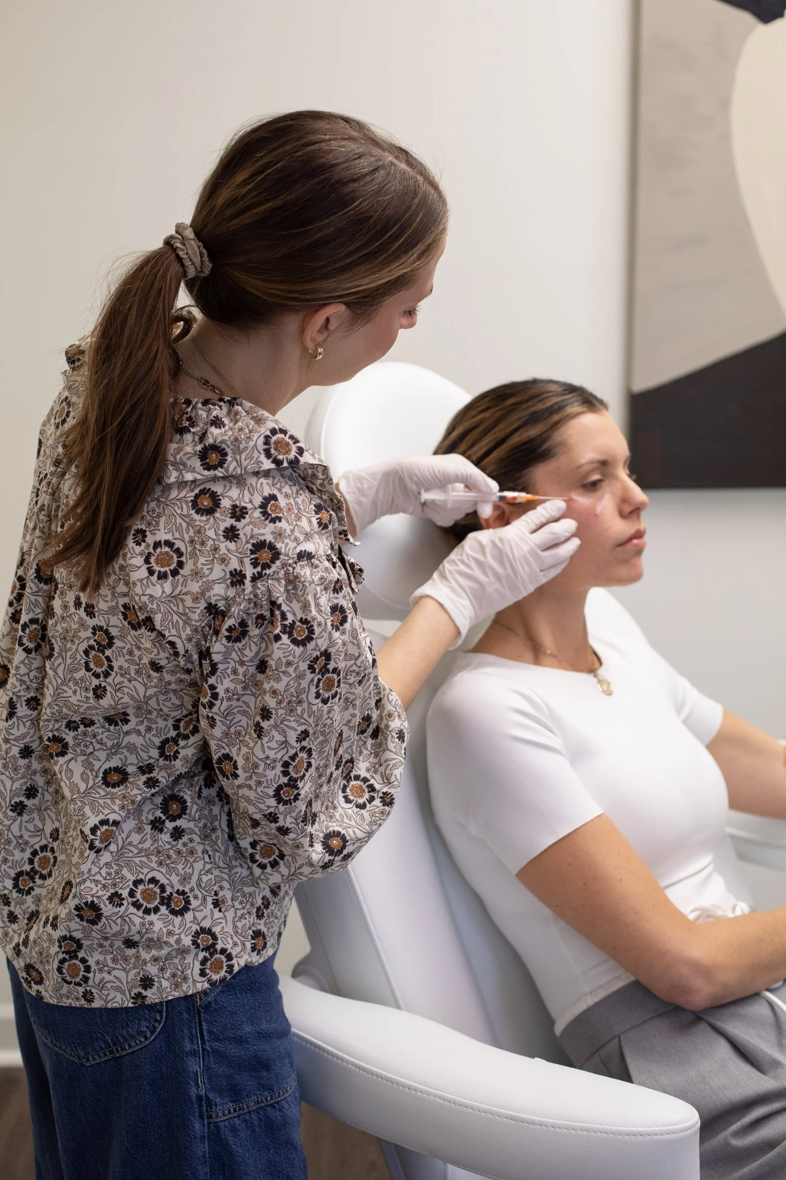 Provider injecting sculptra
