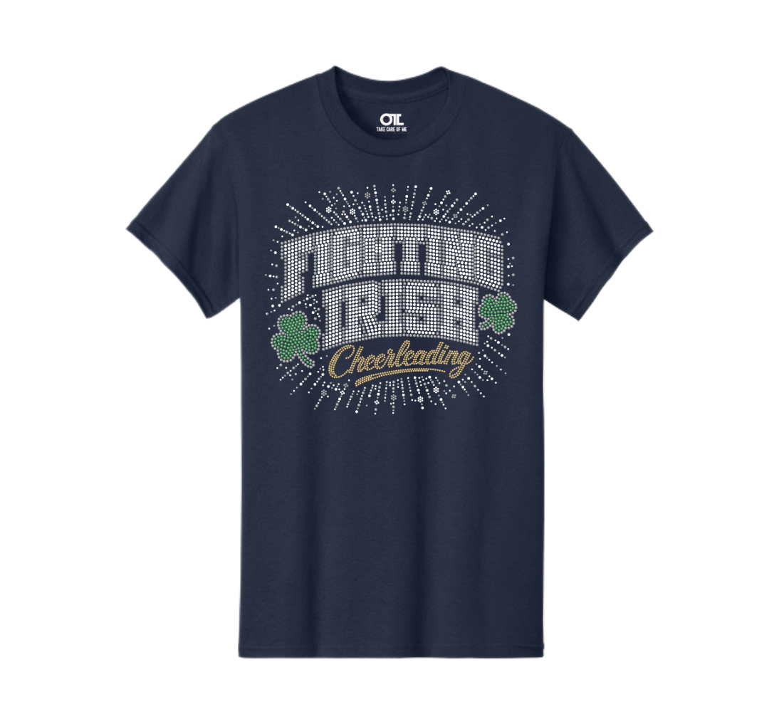 Fighting Irish Cheerleading Bling Burst Tee