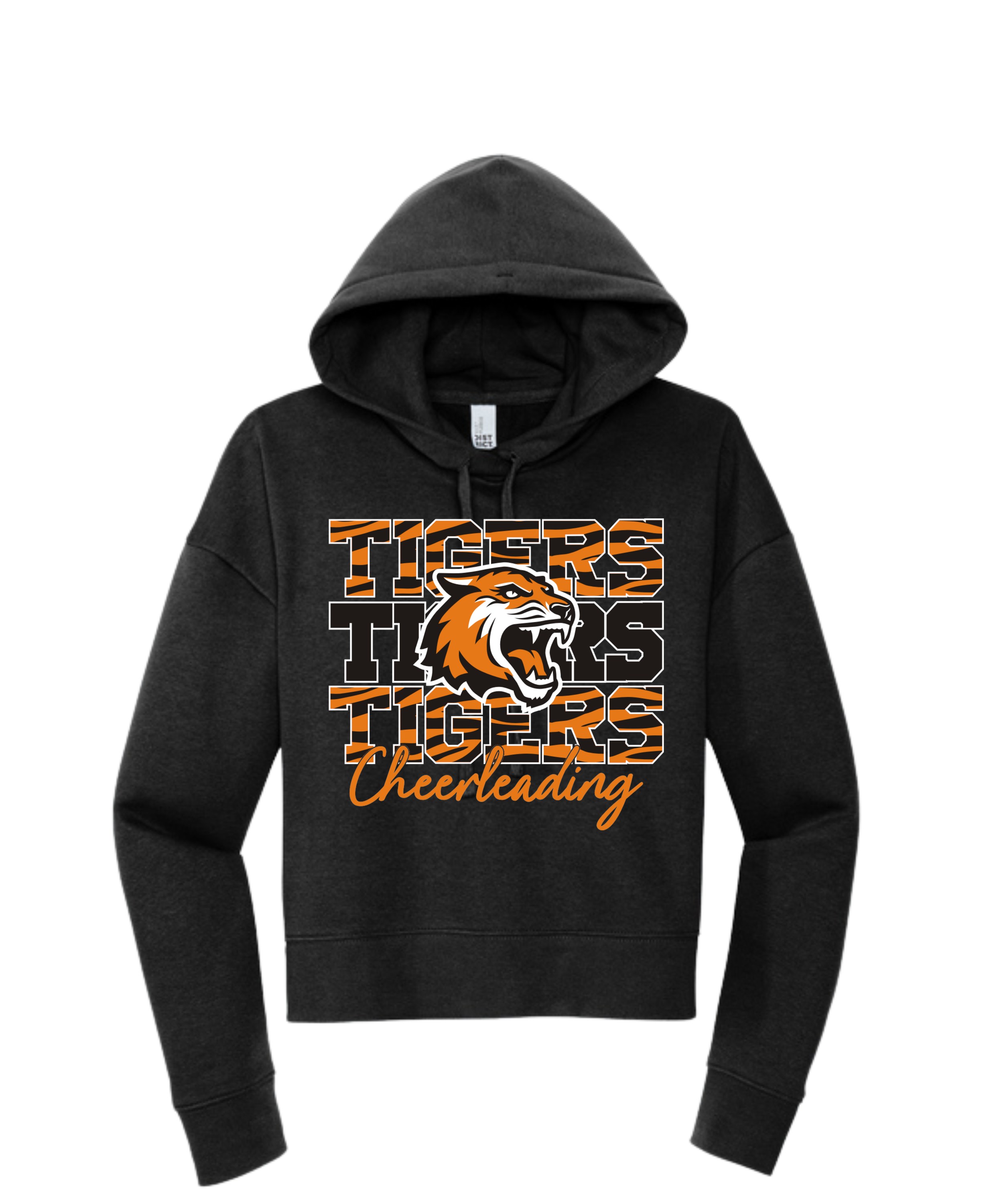RIT TIGER STRIPE CHEERLEADING CROP HOODIE