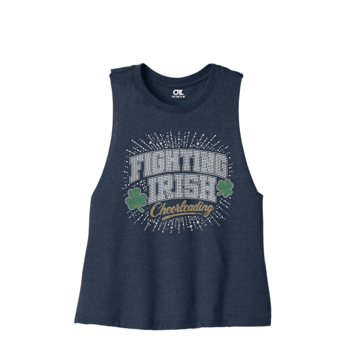 Fighting Irish Cheerleading Bling Burst Racerback Tank