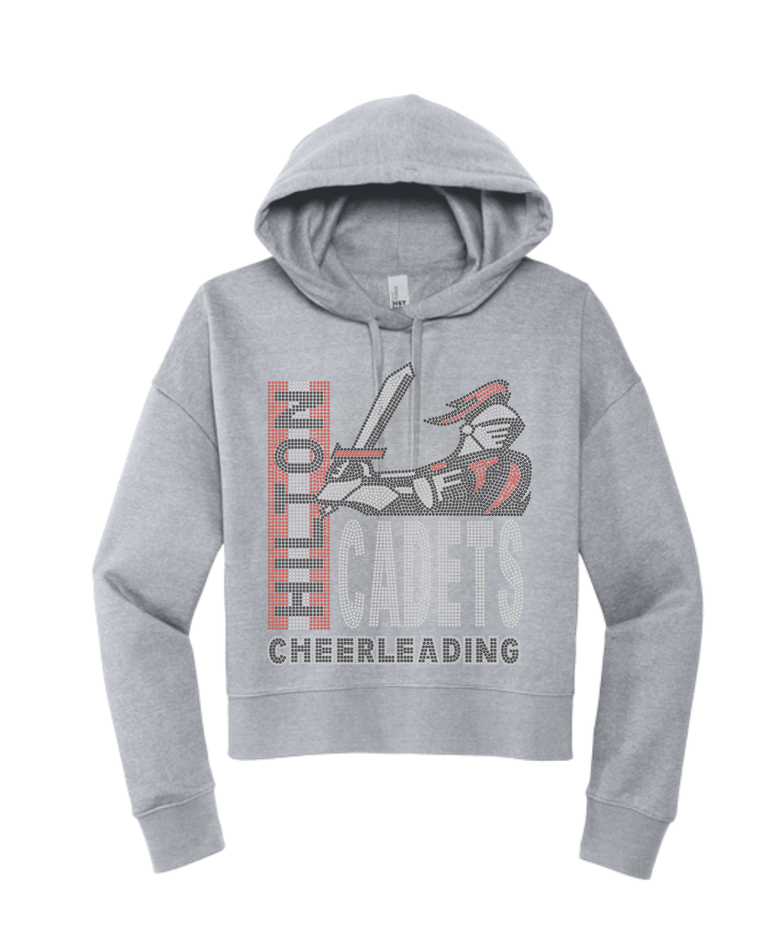 Hilton Cadets Cheerleading Stripe Bling Crop Hoodie
