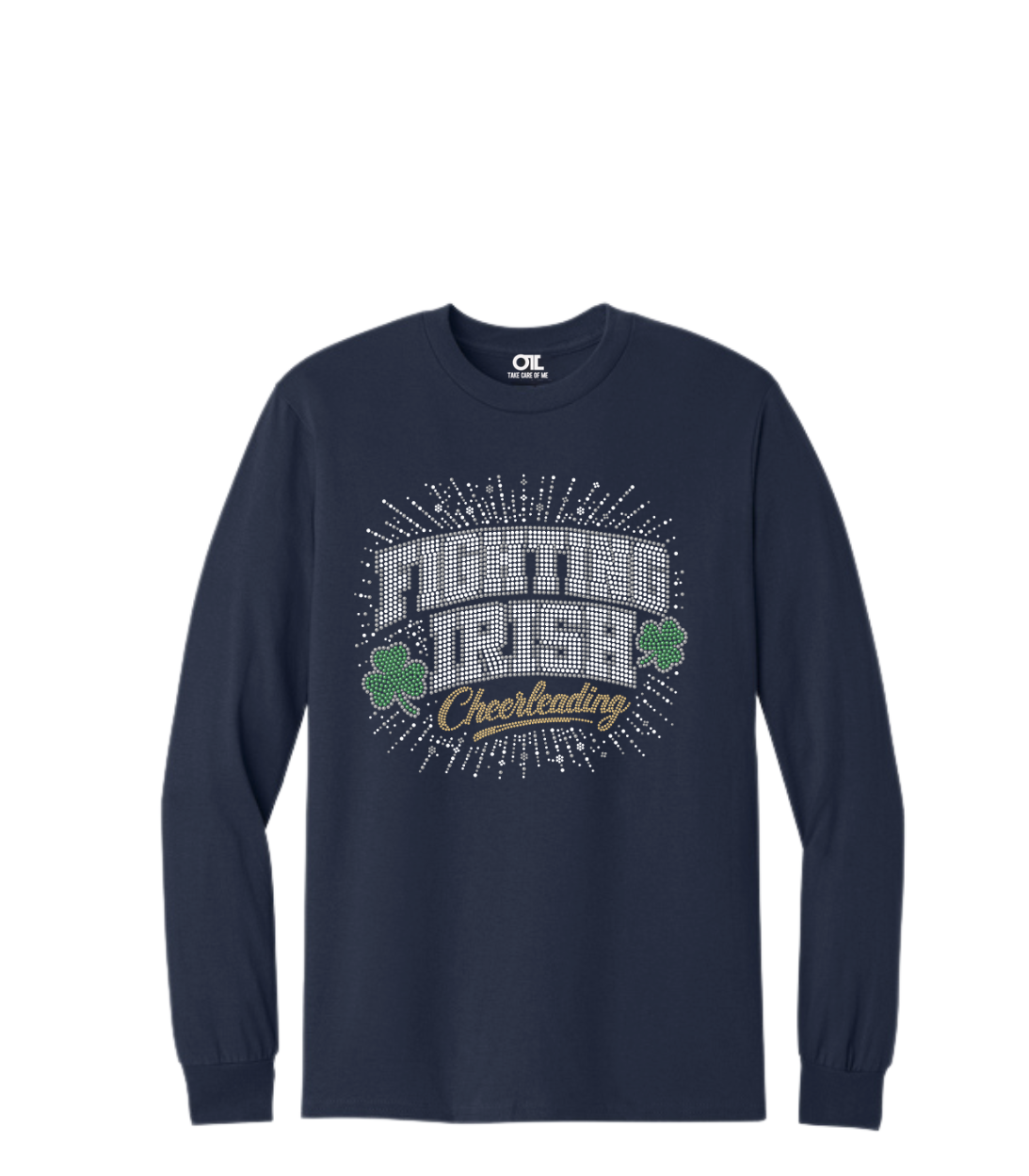 Fighting Irish Cheerleading Bling Burst Long Sleeve Tee