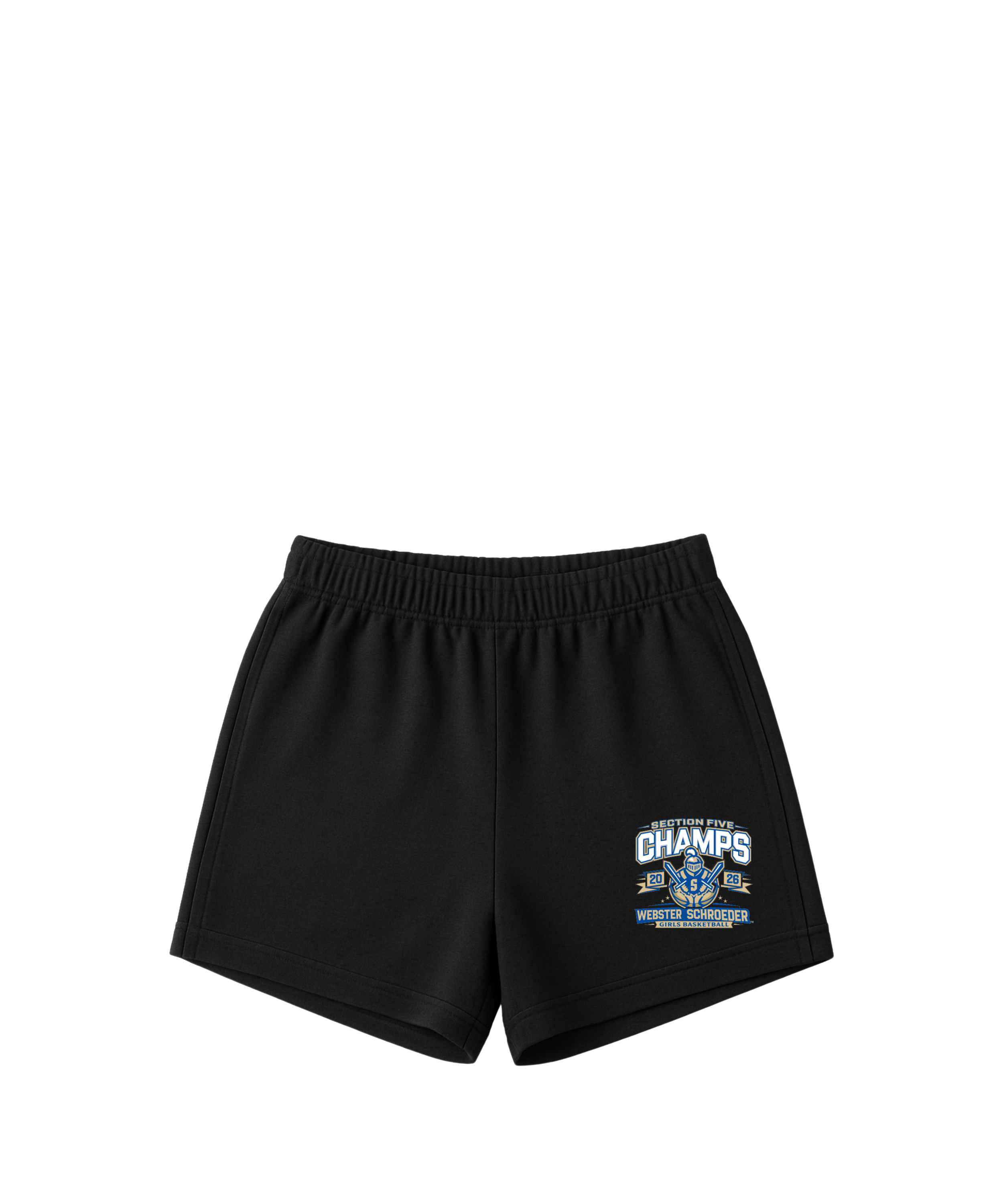 Schroeder Girls Basketball Section Five Champs Ladies Fleece Shorts