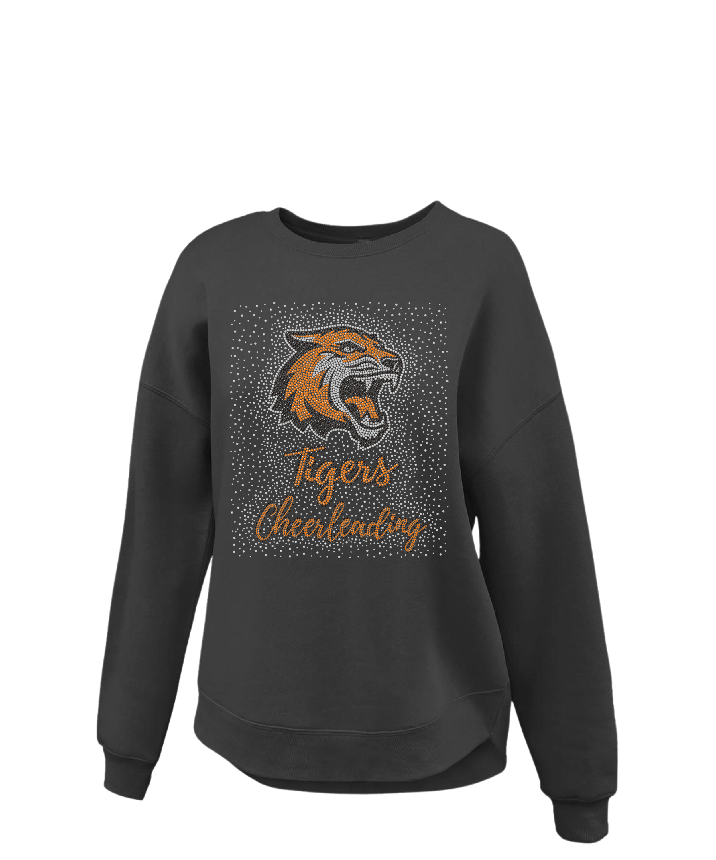 RIT TIGER HEAD CHEERLEADING BLING CURVE BOTTOM CREW