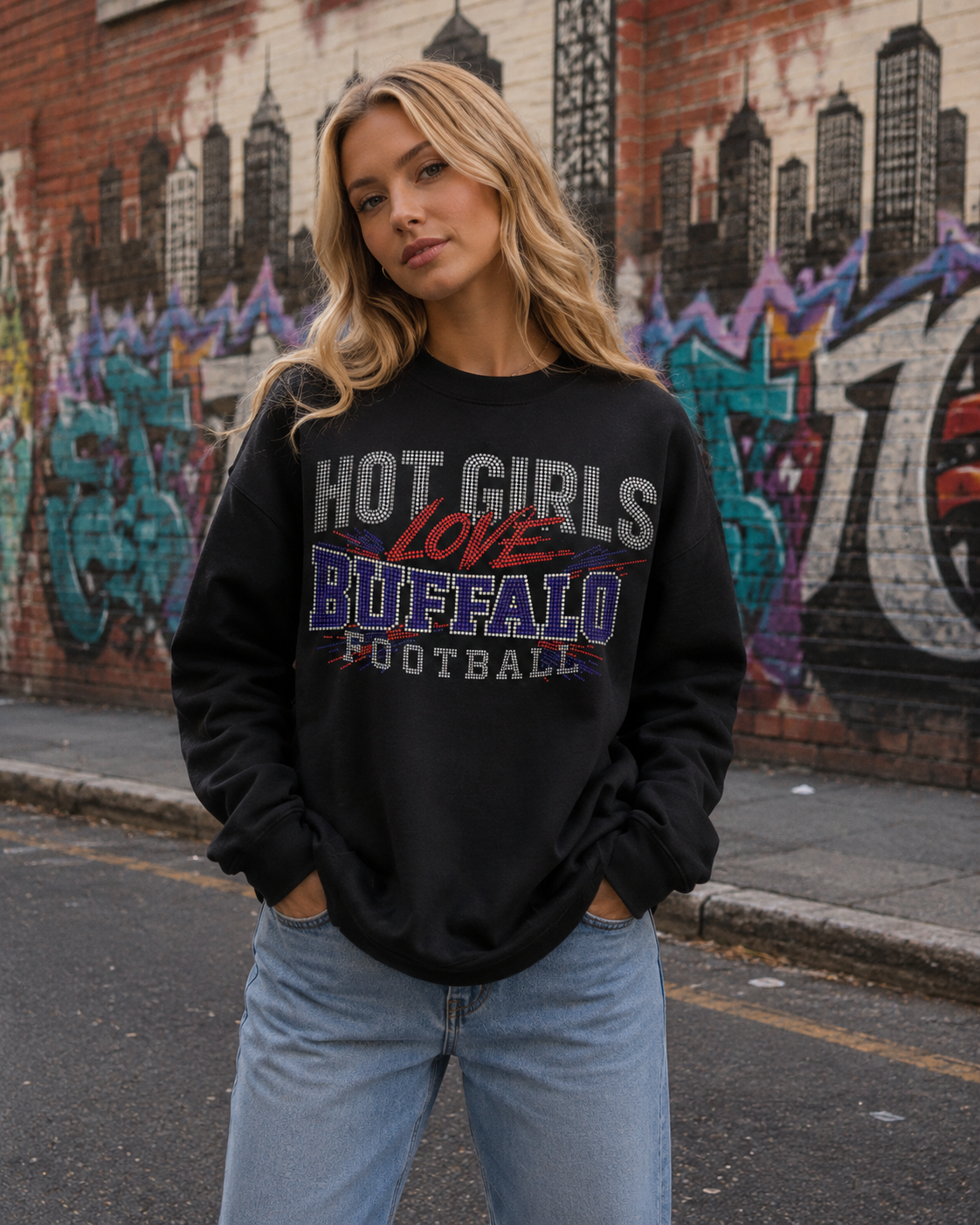 Hot Girls Love Buffalo Football Bling Crew