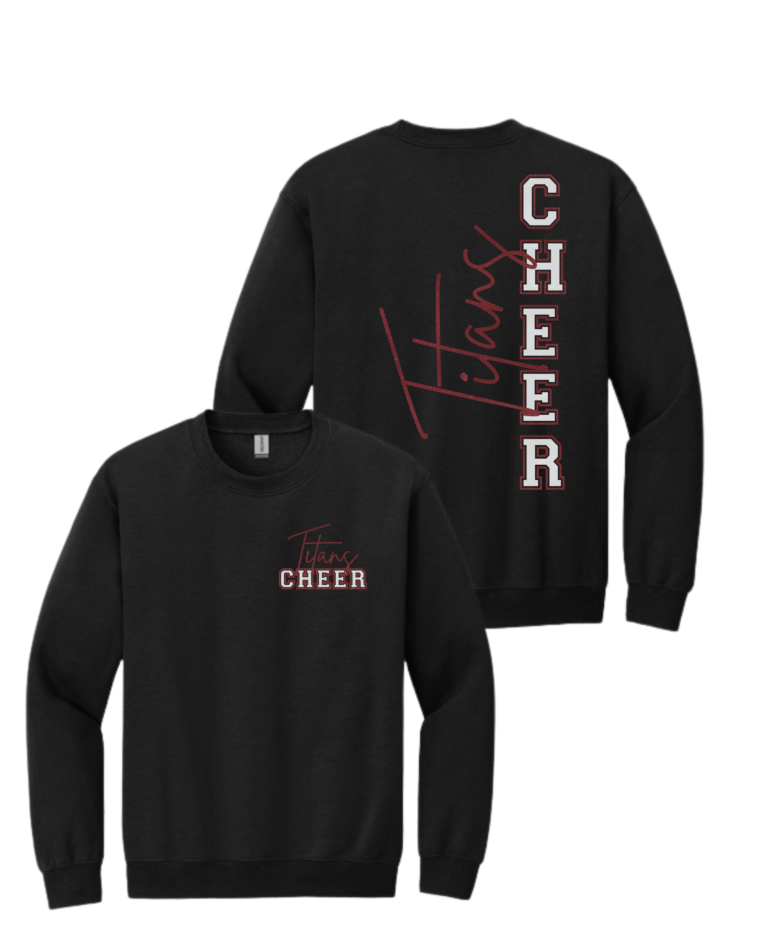 AHS Titans Cheer Glitter Script Crew