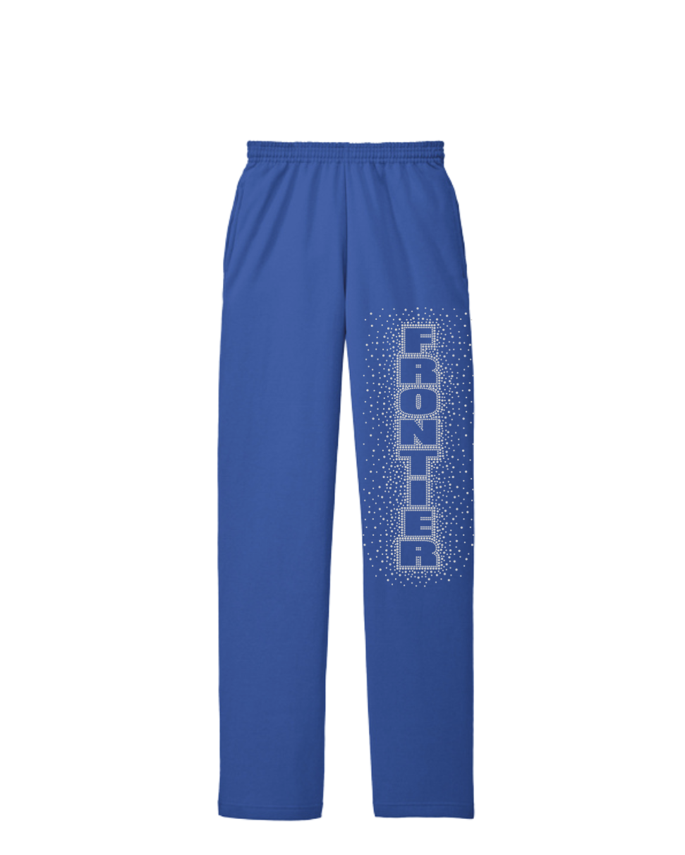 Frontier Bling Burst Open Bottom Sweatpants