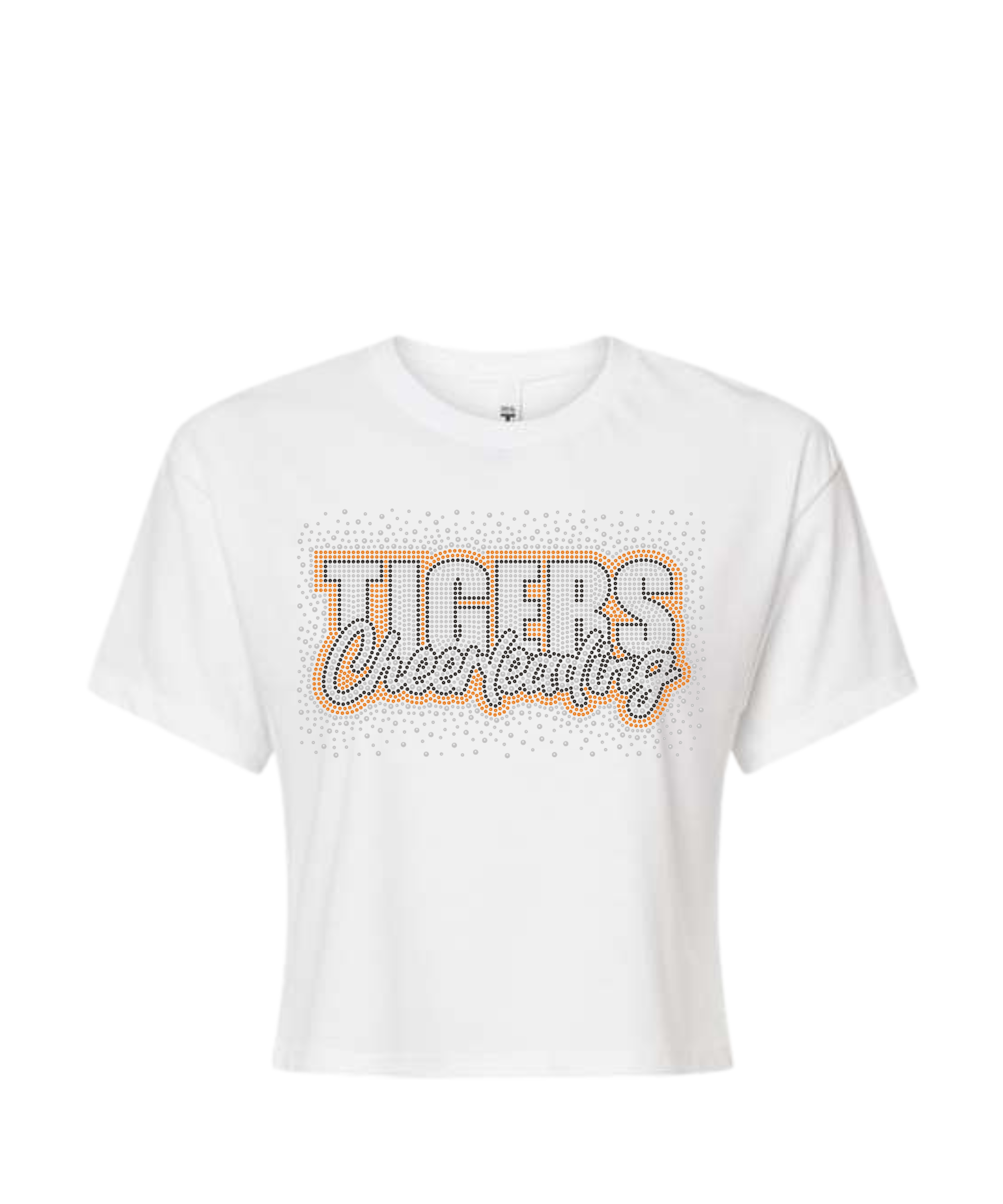 RIT Tigers Cheerleading Bling Crop Tee