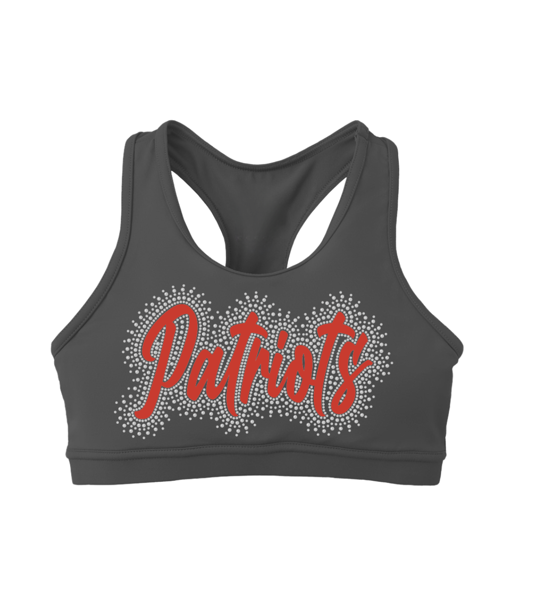 Patriots Glitter Bling Sports Bra