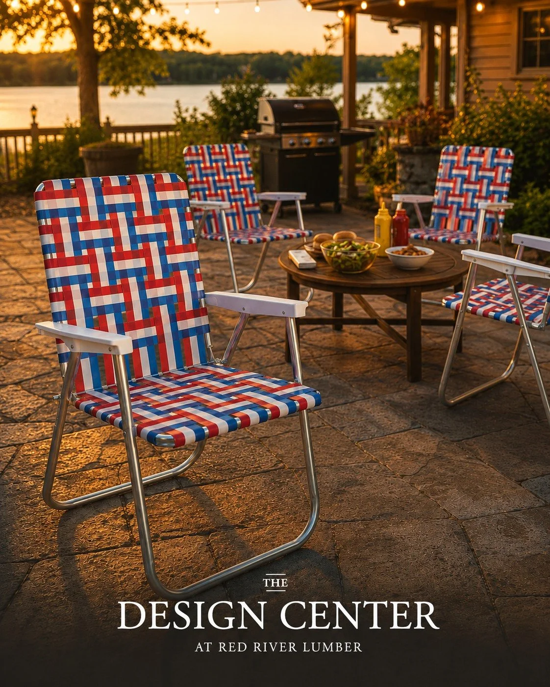 Classic summer seating is back.

These red, white, and blue lawn chairs are made for backyard BBQs, front porches, lake weekends, and long summer evenings.

Made in USA 🇺🇸

Available now at The Design Center at Red River Lumber -- multiple colors a
