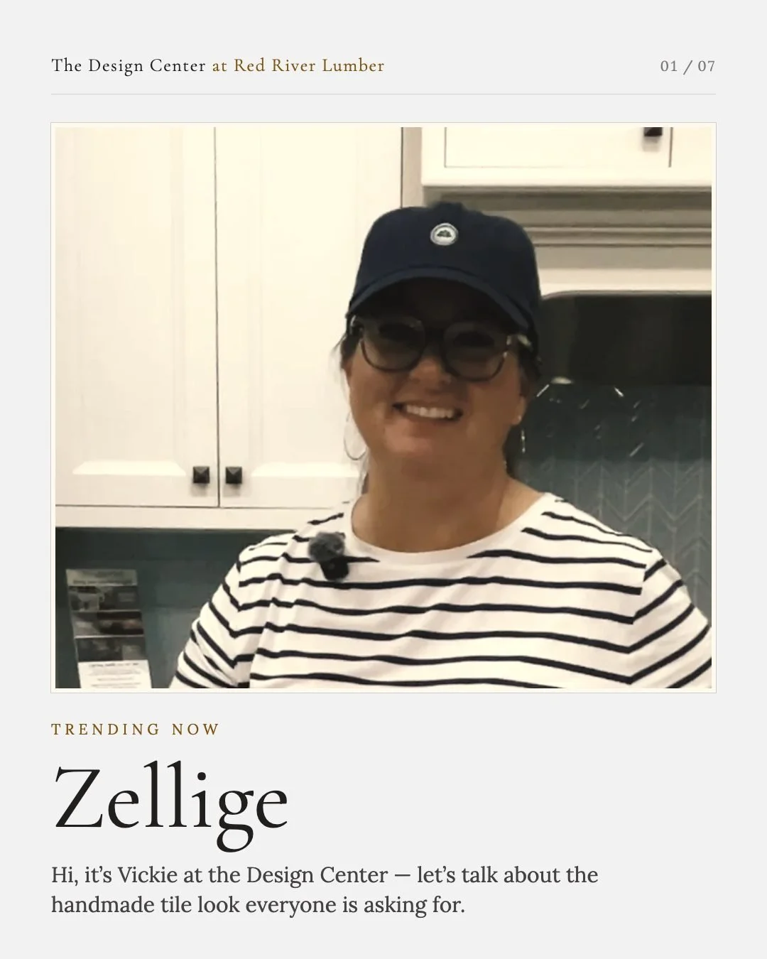 Trending now: ZELLIGE ✨

Hi, it's Vickie at The Design Center! This handmade-look tile is having a moment &mdash; and here are three beautiful ways to get it:

🔸 Zellige Neo by Marazzi &mdash; 4&times;4 and 3&times;12, in a whole range of colors 🔸 
