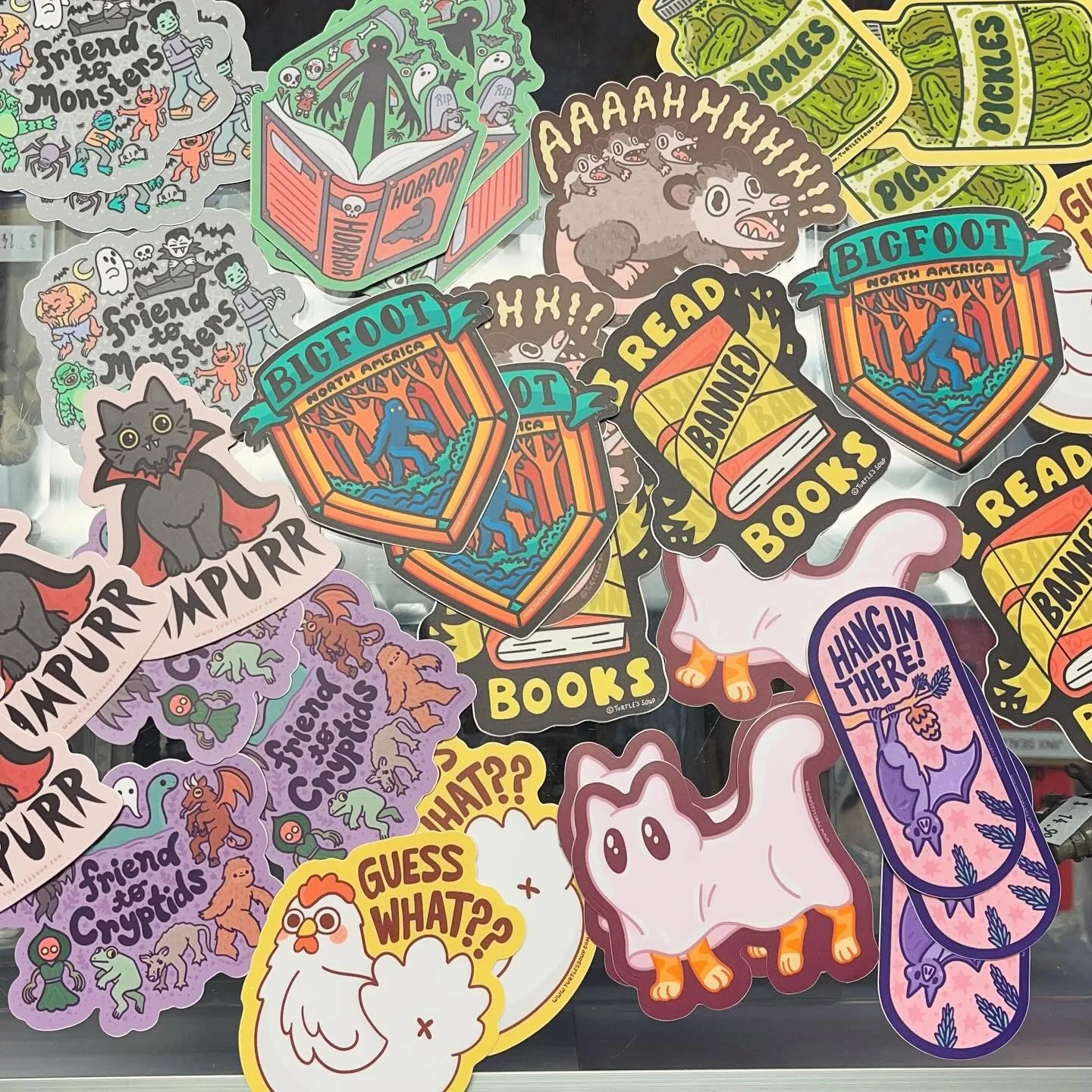 New stickers from the rad folks at Turtle Soup! Which one is your favorite? 👻 

#thrillsville618 #edwardsville #stickers #turtlesoup #collectibles