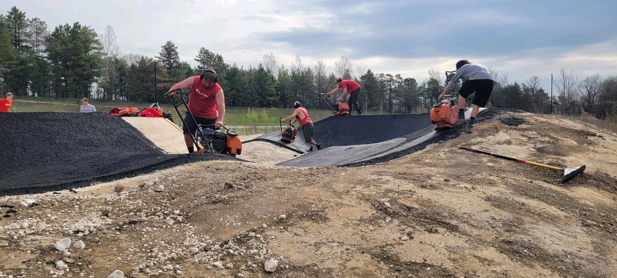 The construction of a bike track