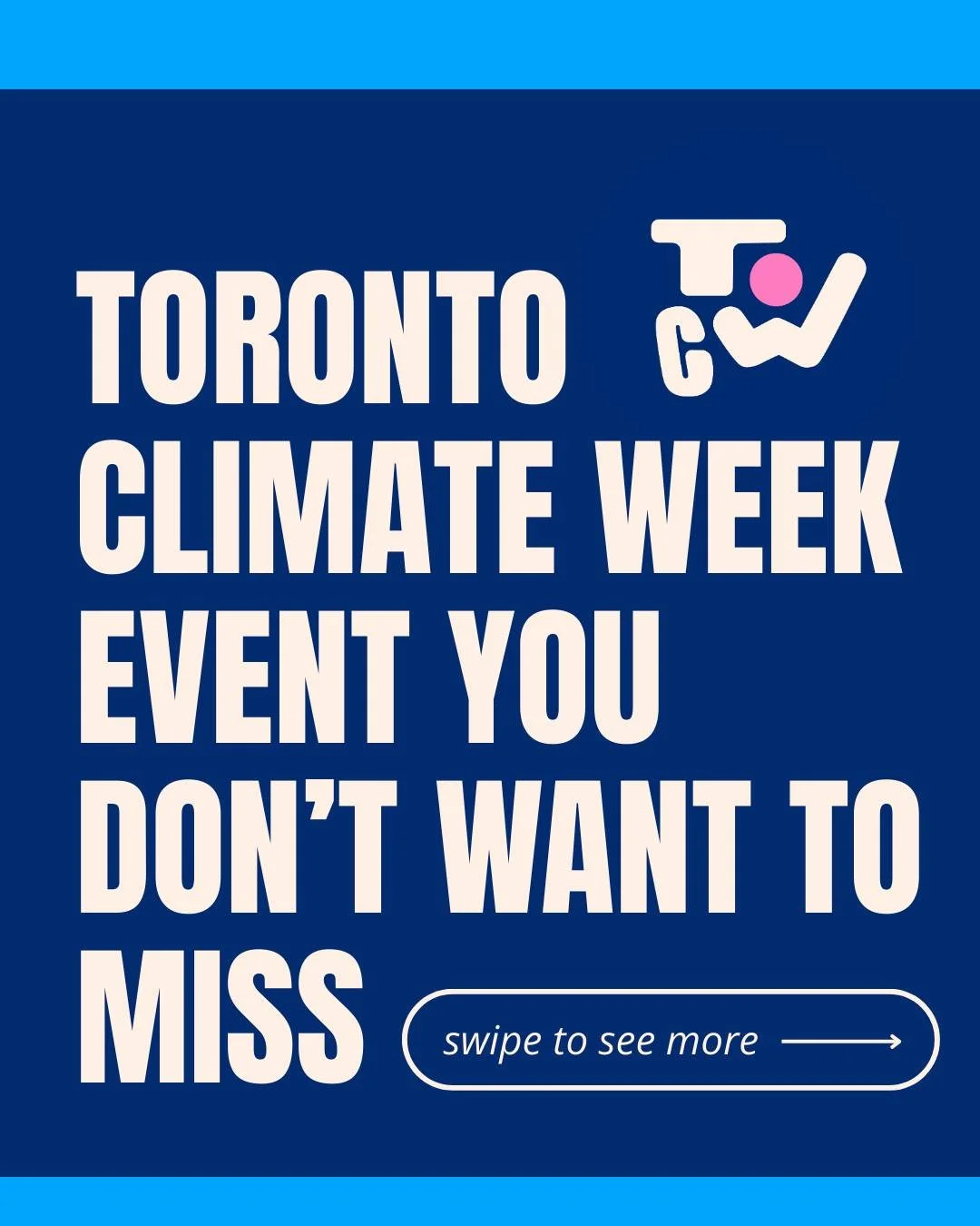 Heading to @torontoclimateweek this October 1-3?

#TOCW has got an amazing line-up of events ranging from the Arts &amp; Culture sector to Clean Tech &amp; Innovation! 

Here&rsquo;s some of the events you won&rsquo;t want to miss out on:
♻️ ReScene 