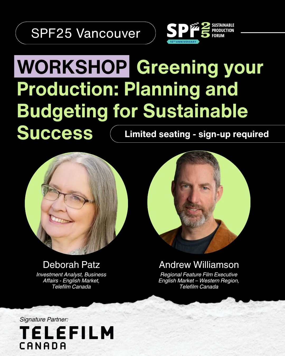 The first step to implementing sustainability? PLANNING &amp; BUDGETING! 🟰✏️

Join our hands-on workshop and gain a deep understanding of the Telefilm budget template, the Sustainability Plan Template, and industry standards. 

Learn how to effectiv