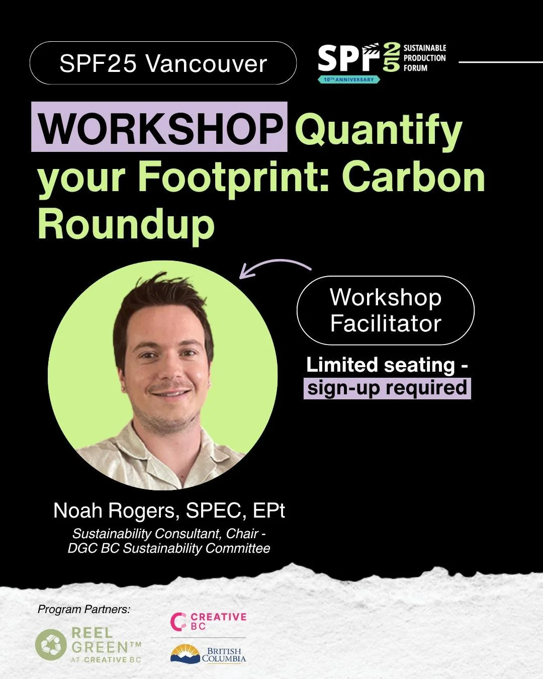 Calling all aspiring sustainability coordinators! 🌱🎬 Tune into our hands-on carbon calculation workshop at SPF25 Vancouver on November 4! ➕🟰

Learn how to quantify your carbon footprint on set and understand the different scopes of emissions and t