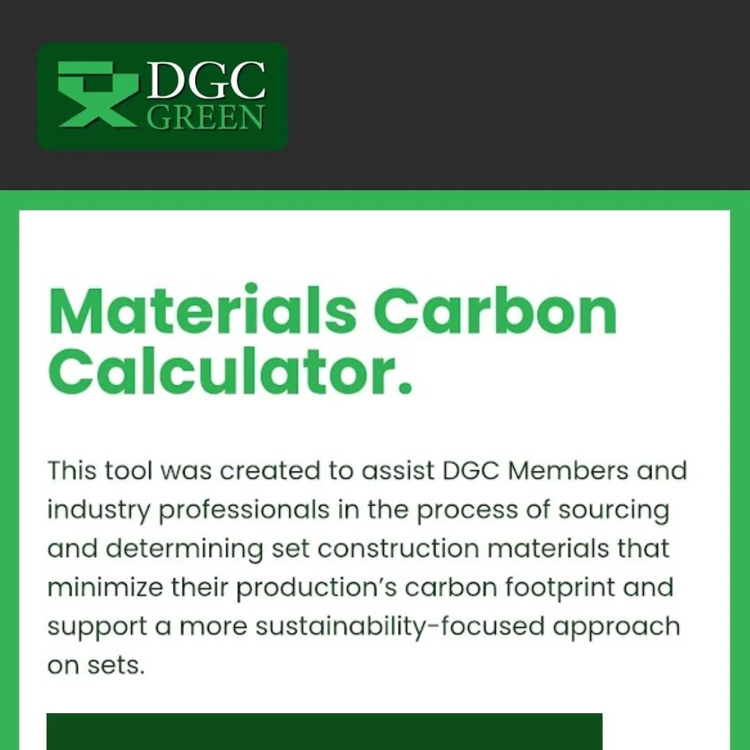 Catch the new and improved Material Carbon Calculator from DGC Green | @dgctalent, expanded with the collaboration of @ontariocreates | @ontariogreenscreen! ➗🟰

This tool was created to assist in the process of sourcing and determining set construct