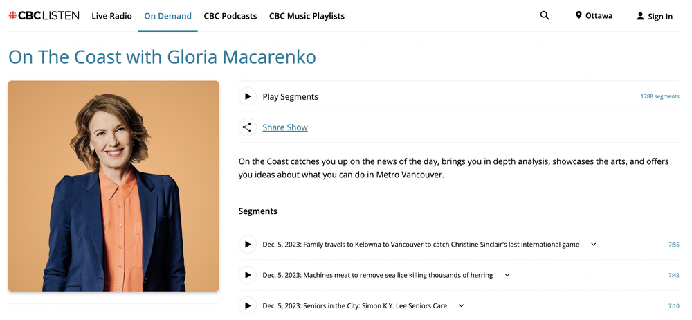 On The Coast with Gloria Macarenko