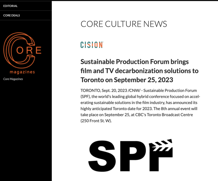 Sustainable Production Forum brings film and TV decarbonization solutions to Toronto on September 25, 2023