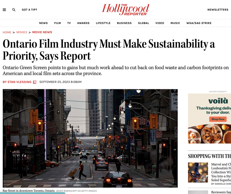 Ontario Film Industry Must Make Sustainability a Priority, Says Report