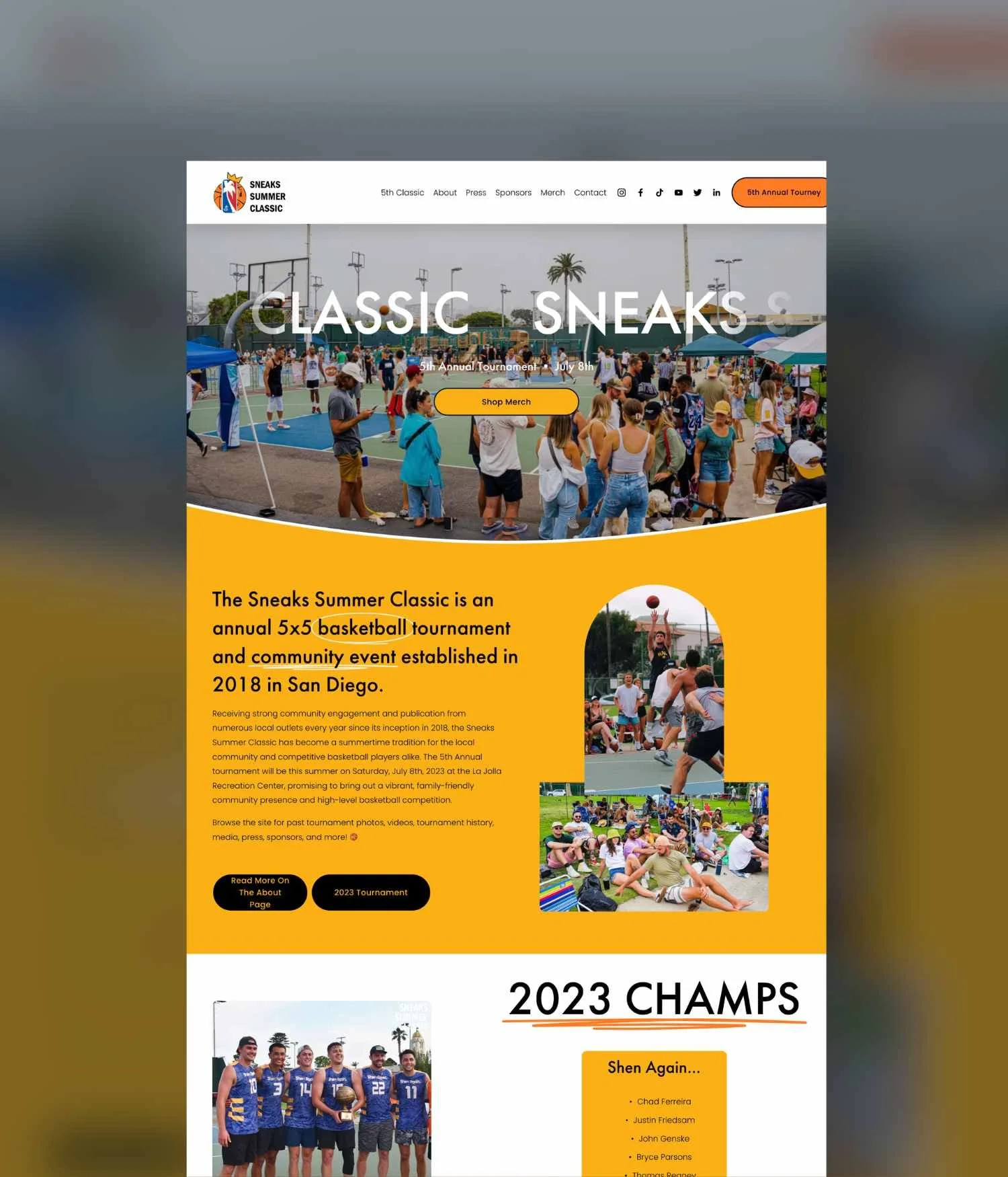 sneaks summer classic website preview