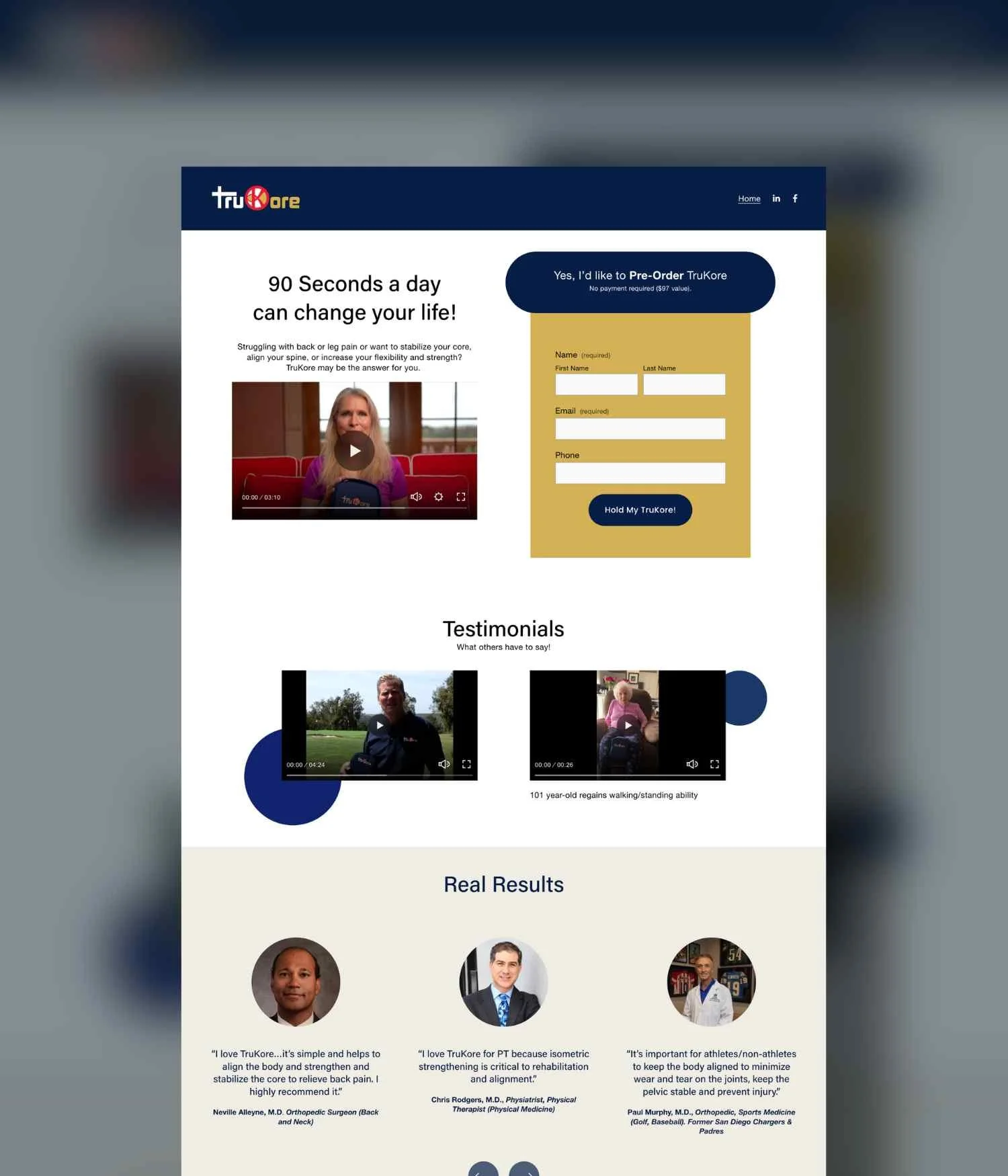 Trukore website preview