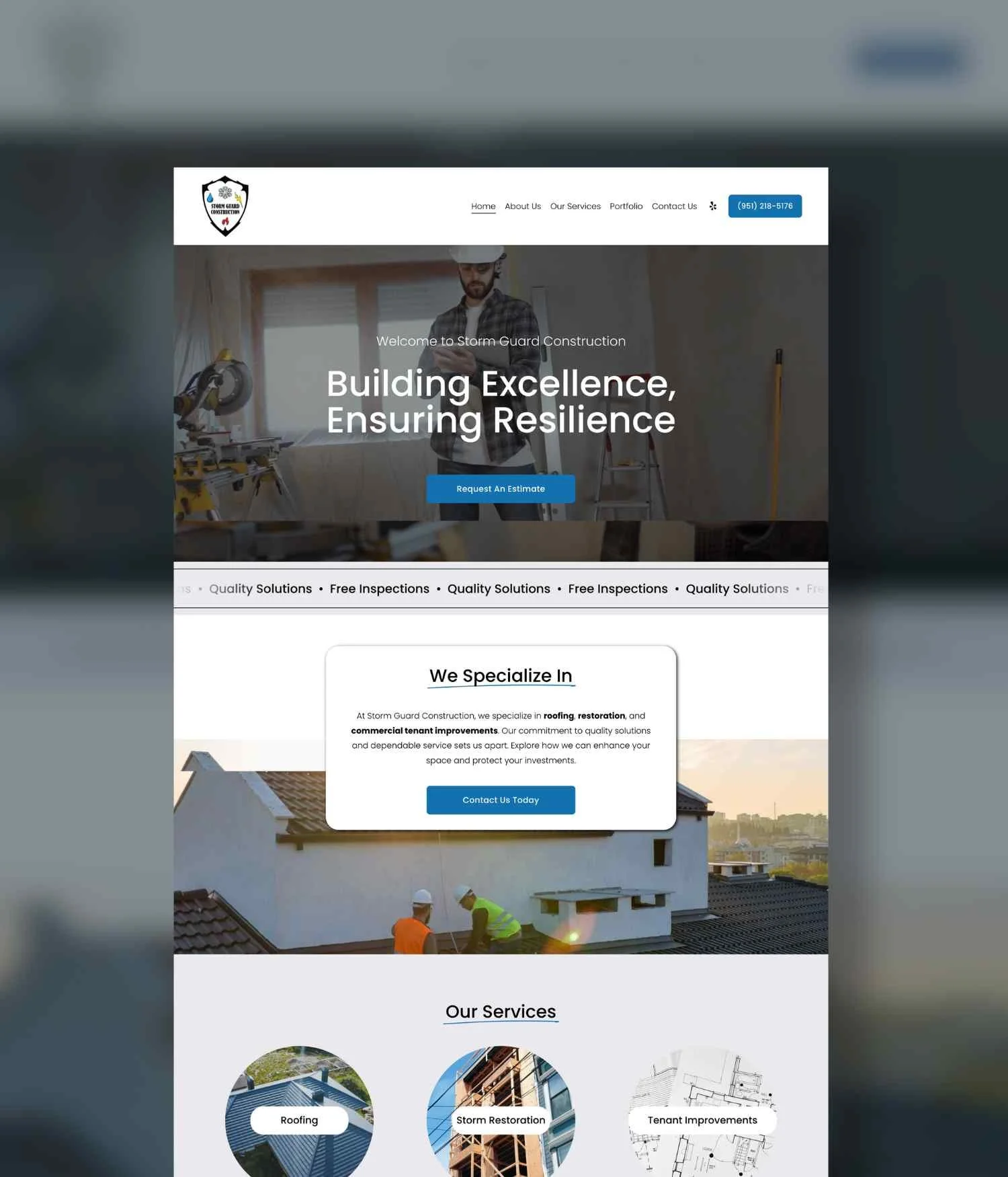 Storm Guard Construction website preview