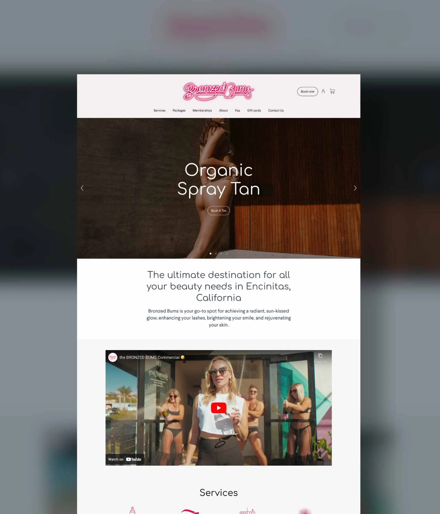 Bronzed Bums website preview