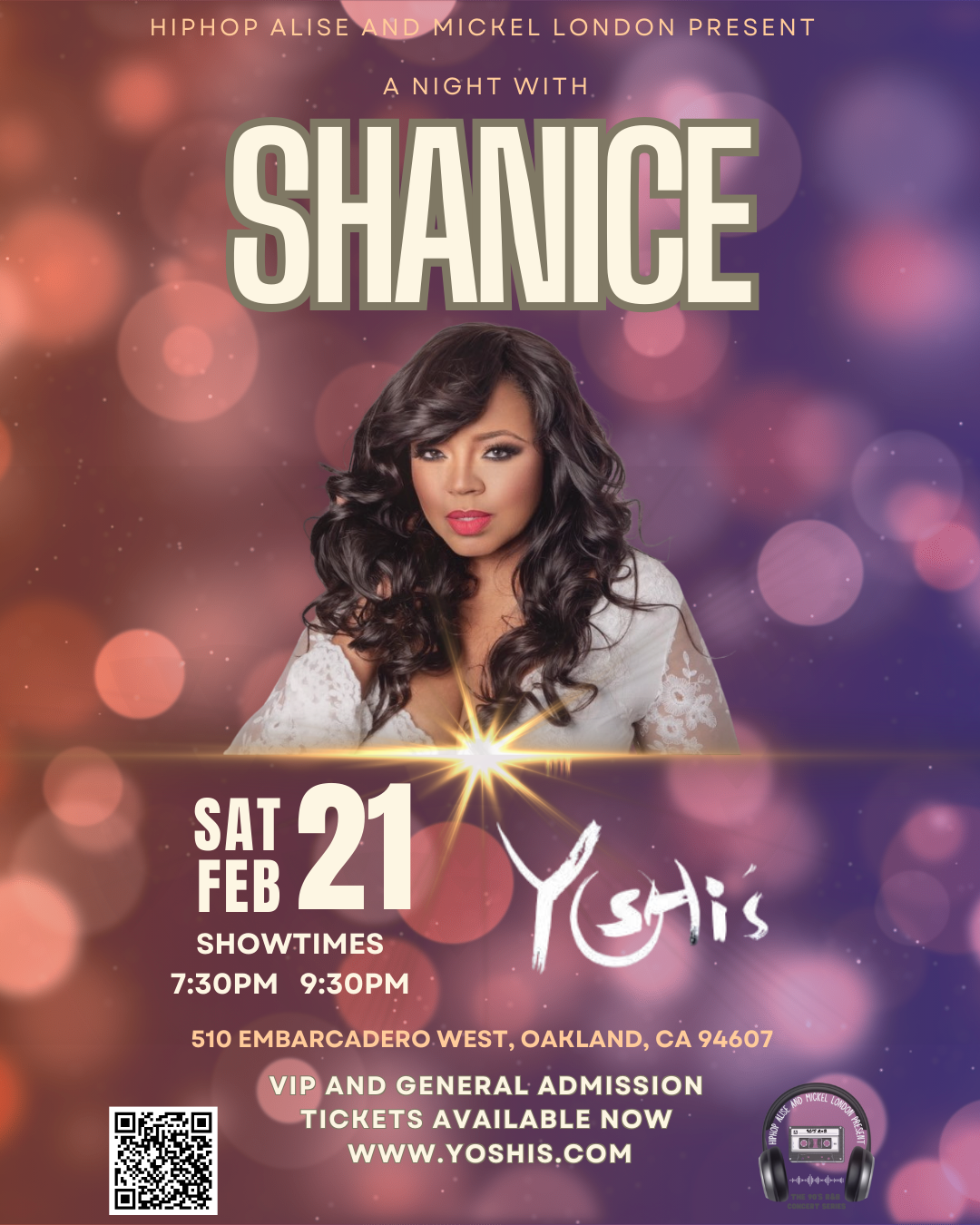 Shanice live at Yoshi’s for 2 shows 7:00pm & 9:30pm