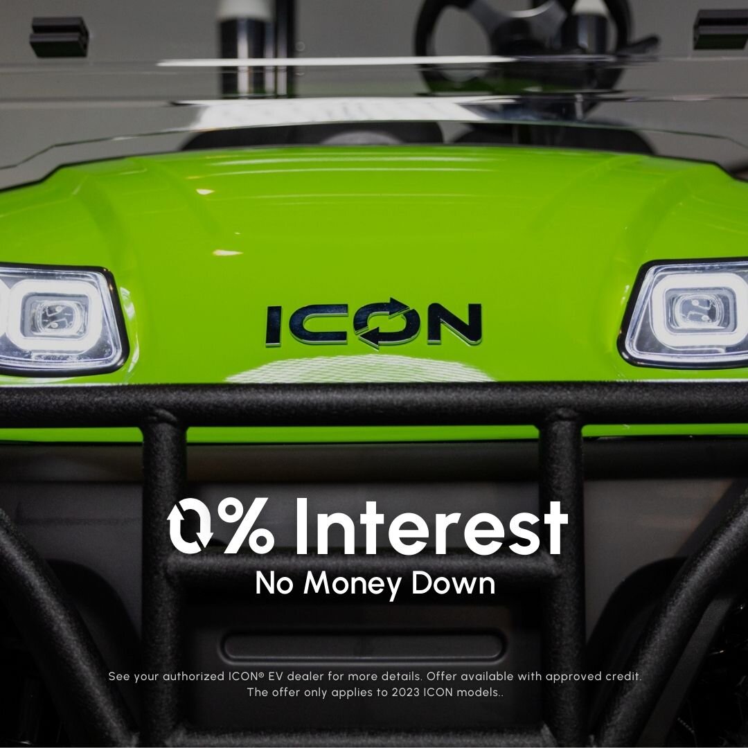 Spring is here - get your new Icon in time to use it for the whole season! We have 0% financing options available on new and refurbished units. Call us today to schedule your test drive! #iconev #epiccarts #northwestcustomcarts #portlandoregon #golfc