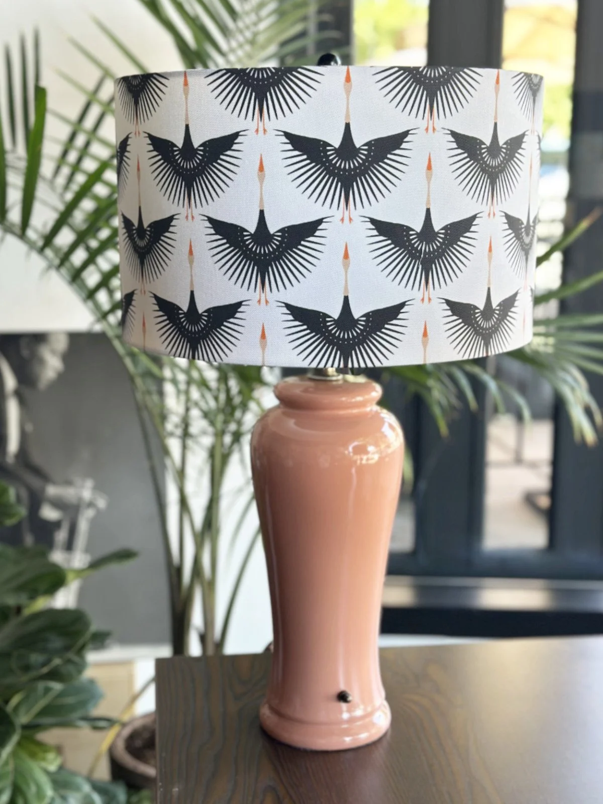 1950s Lamp, Peach Ceramic Base