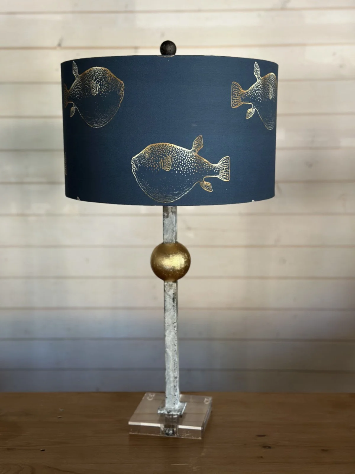 TU-Puff-Fish-on-Iron-Gold-Ball-38in-Lamp-Holographic-Shade-Off-18inx9in-$600.jpg
