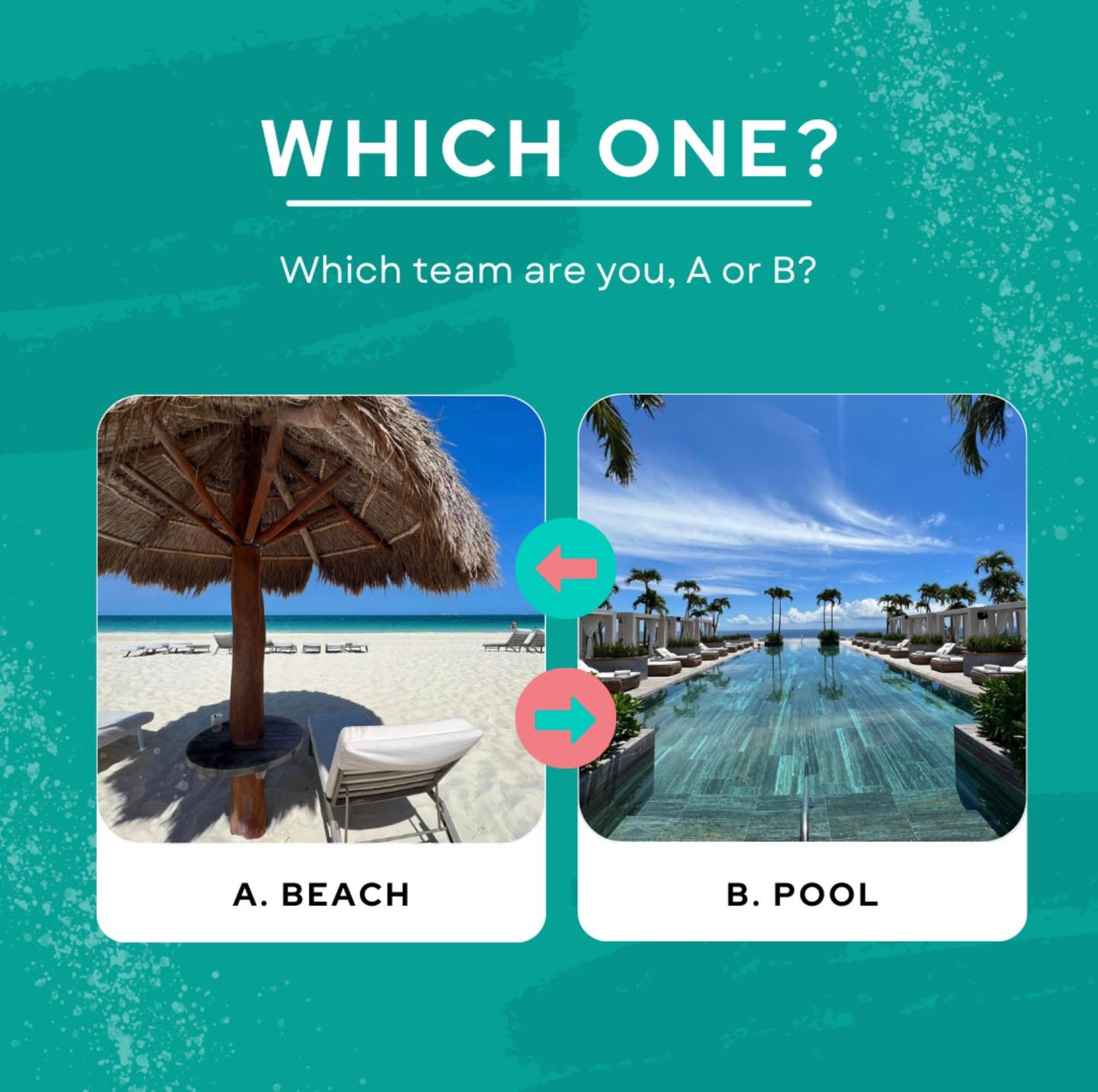 Which one are you? A or B?

#beachdays #sunnydays #Pooltime #lovemypool #sunsandsea #beachlove #poollove #vacation_ventures #lkfordtravelagent