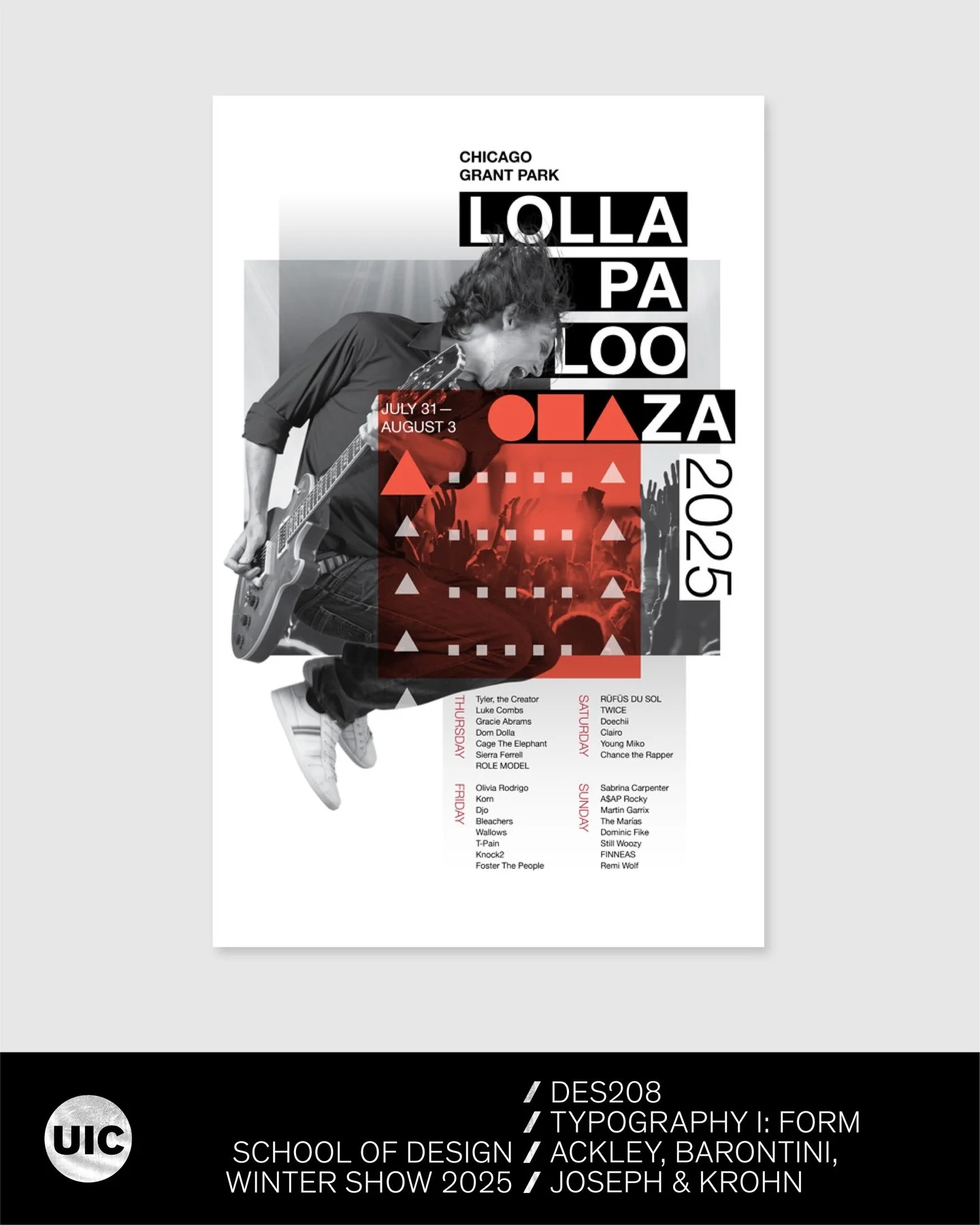 DES208 provides an introduction to the aesthetics and mechanics of typographic form and usage. Students study the historical lineage, anatomy, classification, and measurement of type. They also learn how to use alignment, hierarchy and legibility of 