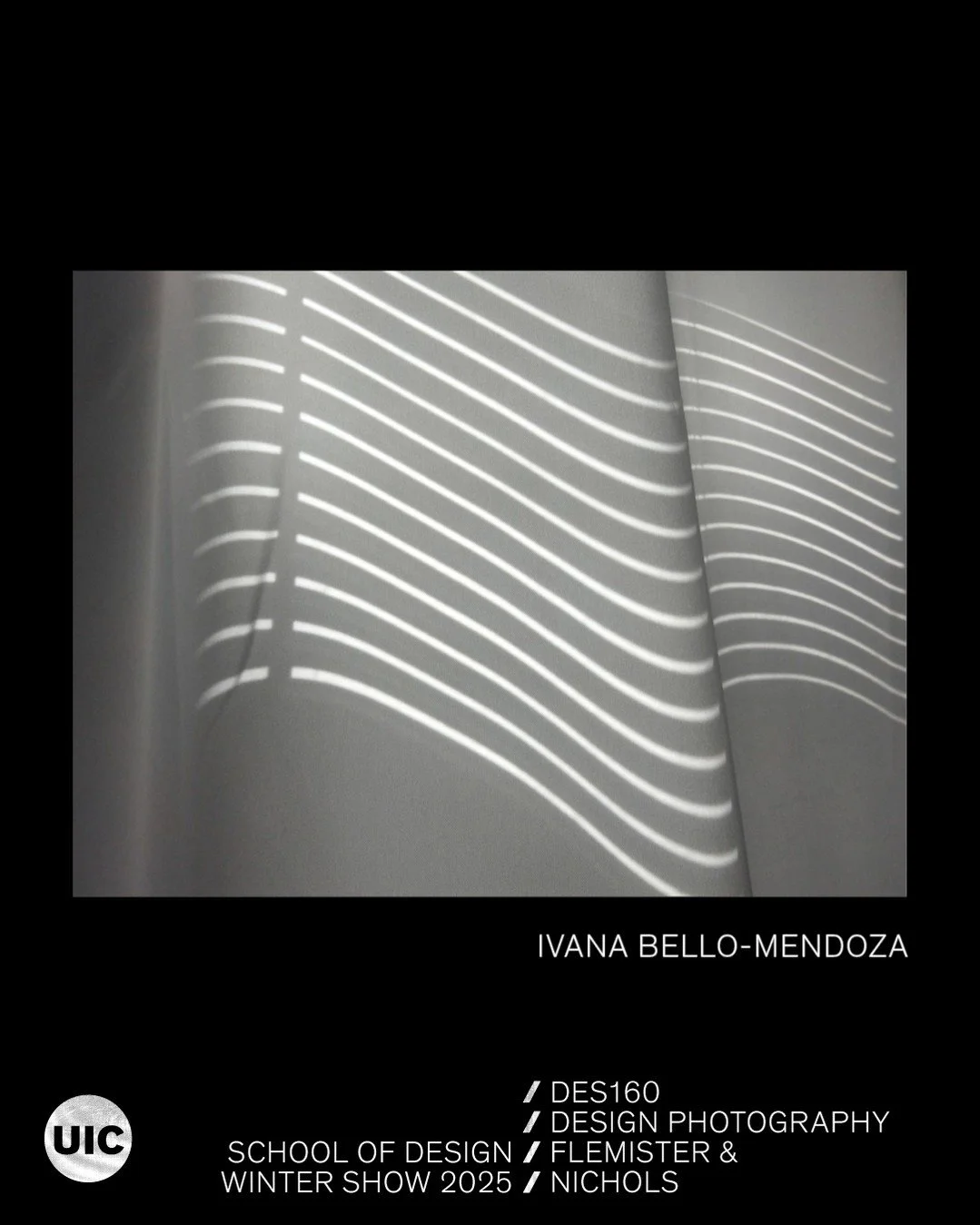 DES160 introduces students to photography in the context of design. This project provides an opportunity to explore the relationship between light and its constant counterpart shadow, revealing how their interplay shapes form and influences perceptio