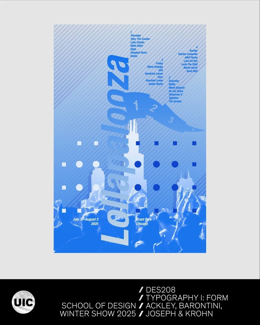 DES208 provides an introduction to the aesthetics and mechanics of typographic form and usage. Students study the historical lineage, anatomy, classification, and measurement of type. They also learn how to use alignment, hierarchy and legibility of 