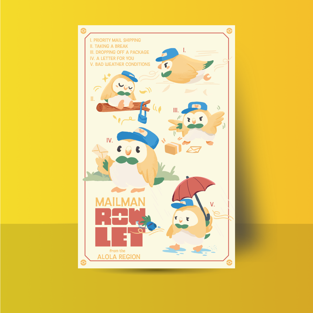 Pokemon- MailMan_Rowlet_1 - 11x17.png
